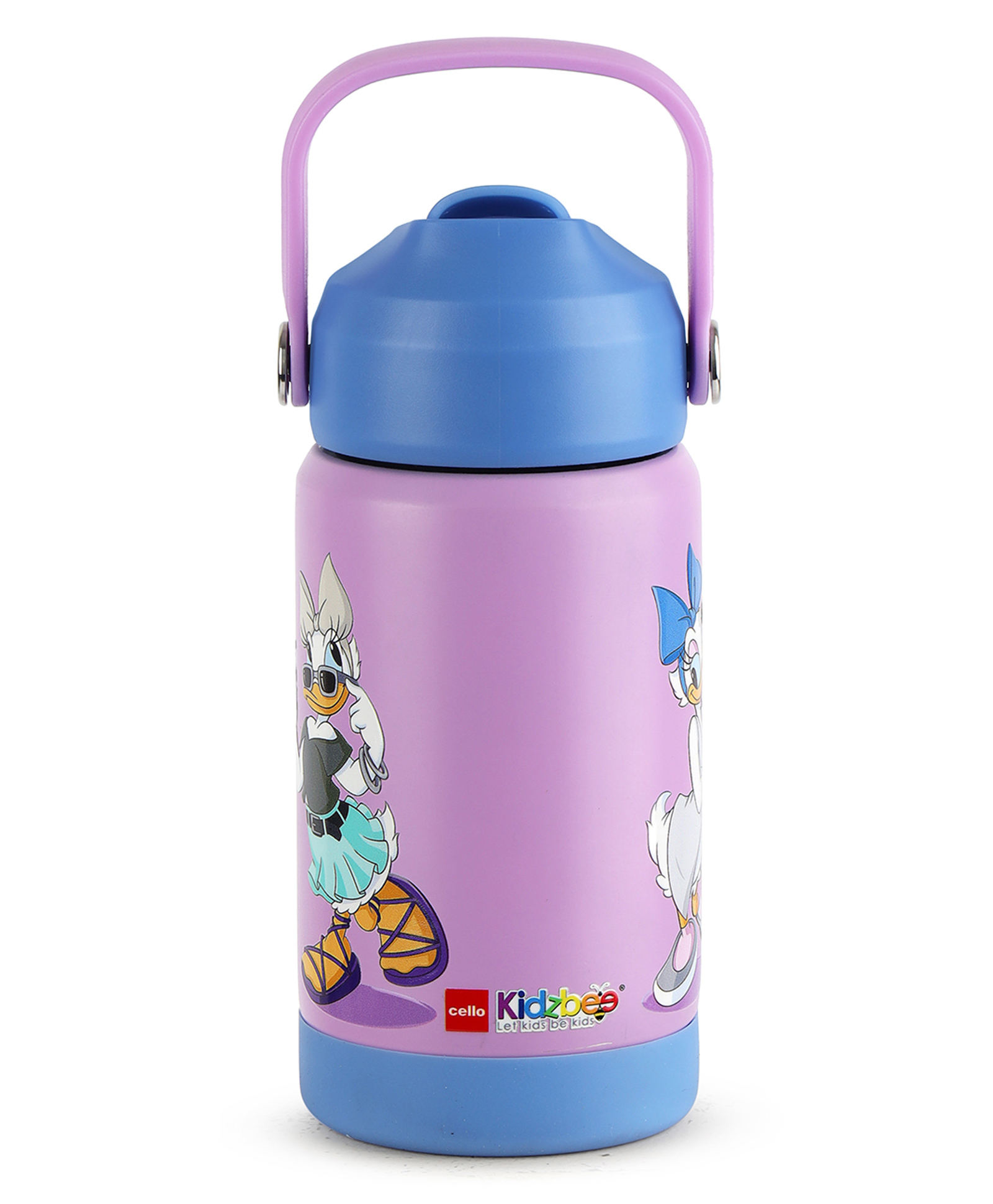 Cello Kidzbee Gen Alpha 3D Print Daisy Duck Insulated Stainless Steel Kids Water Bottle Lavender - 370 ml-image-21