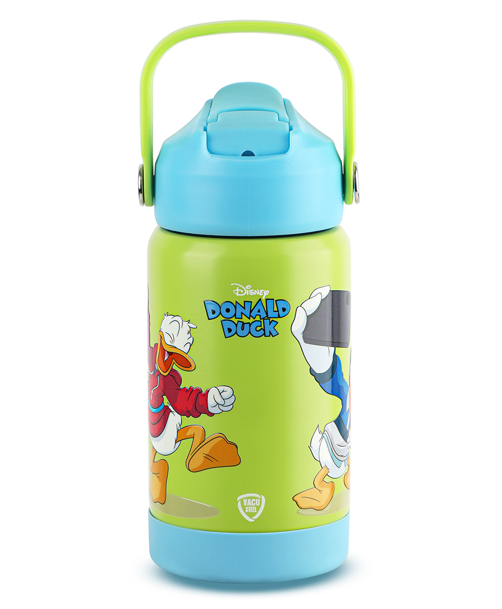 Cello Kidzbee Gen Alpha 3D Print Donald Duck Insulated Stainless Steel Kids Water Bottle Green - 370 ml-image-12