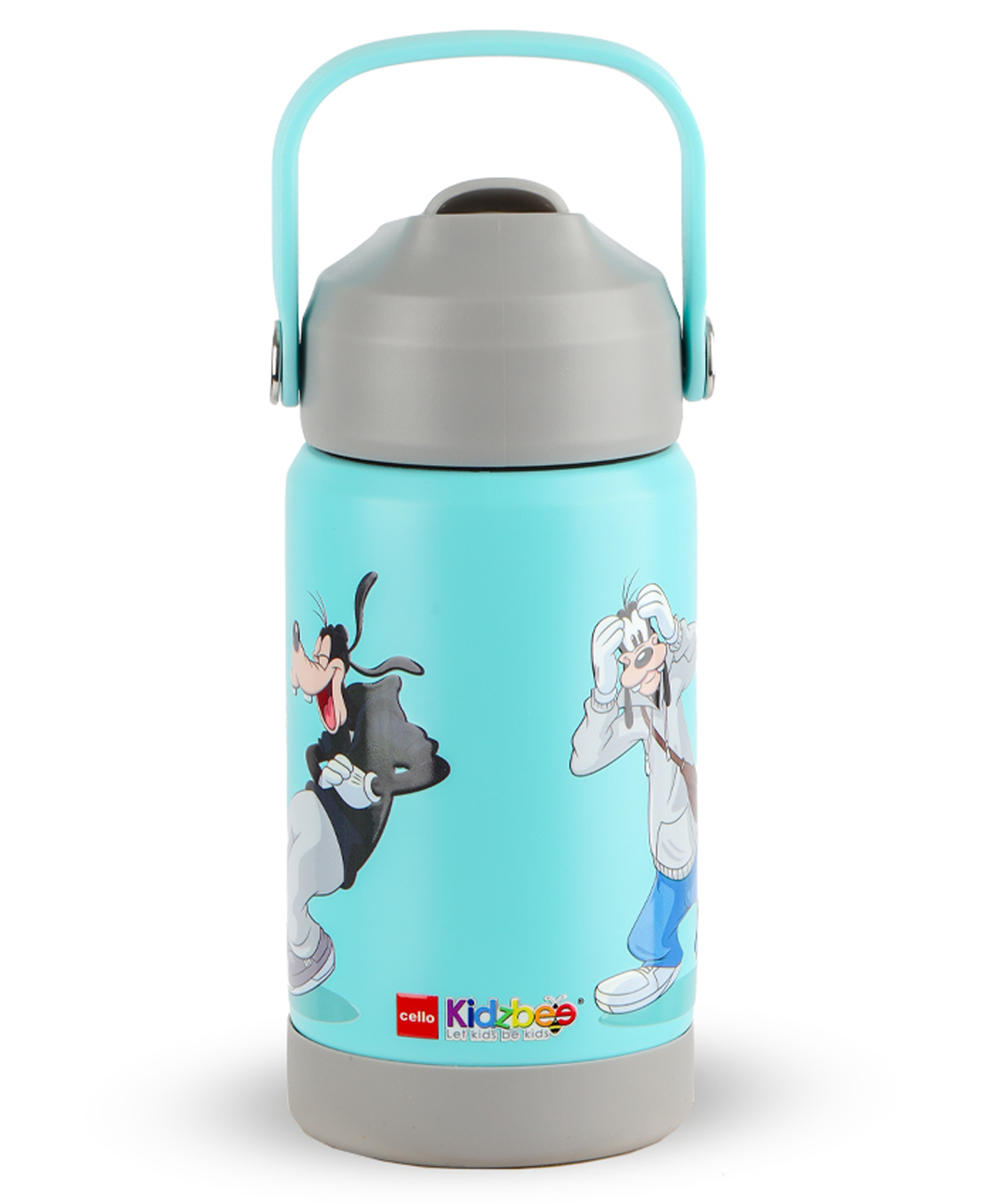 Cello Kidzbee Gen Alpha 3D Goofy Print Insulated Stainless Steel Kids Water Bottle Mint Green - 370 ml-image-2
