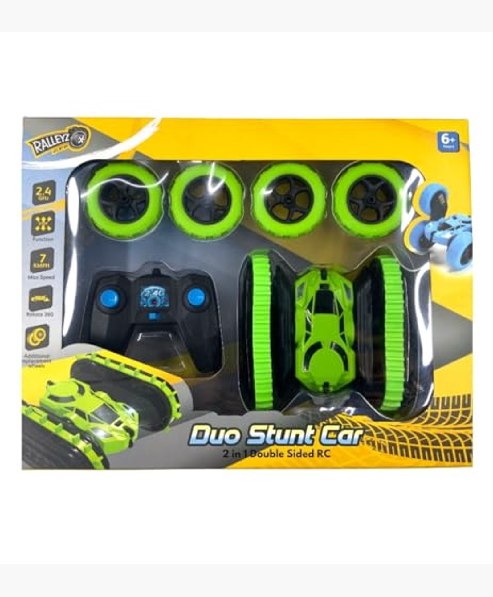 Ralleyz 2.4G 2 In1 Remote Control Stunt Car, Changeable Wheels With Charger, Green, 6Y+ | Safe & Gift-Friendly-picture-12
