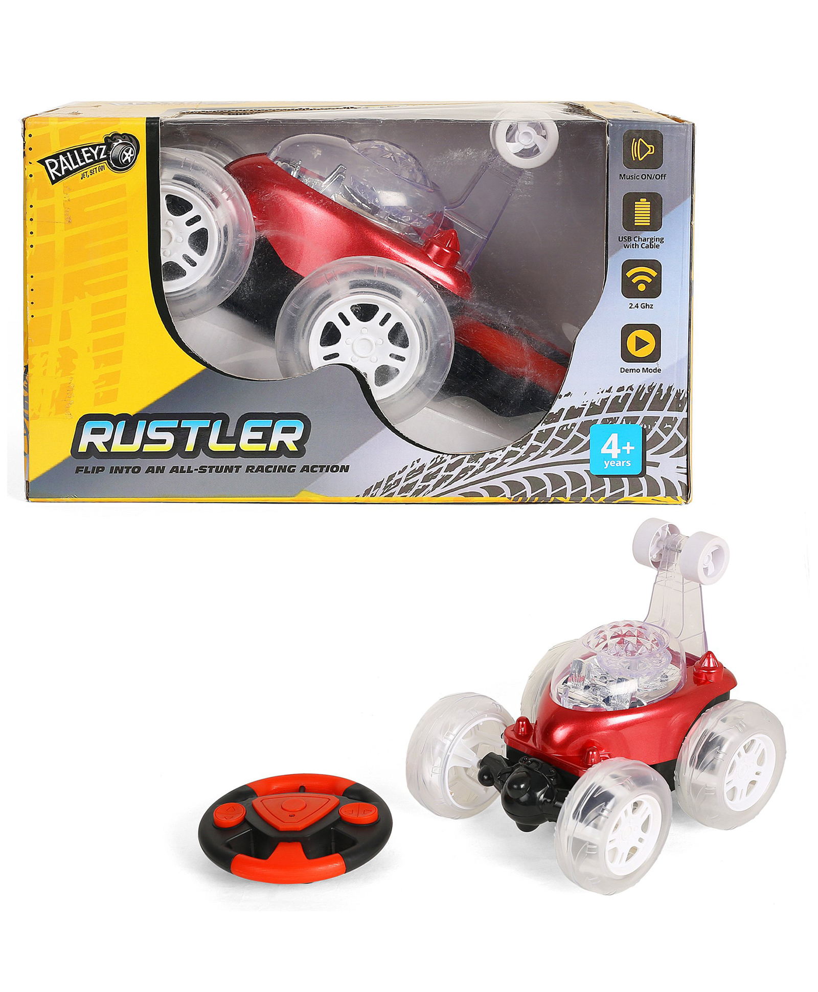 Ralleyz Rustler Flip Into All Stunt Racing Action, Remote Control Toys, 4Y+, Red | Safe & Gift-Friendly-picture-16
