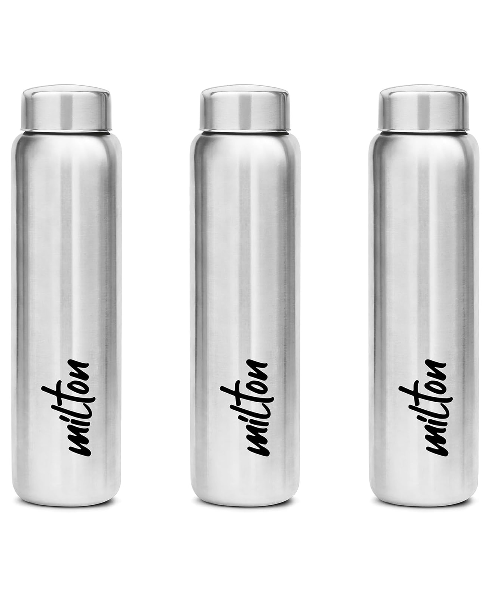 MILTON Aqua 1000 Stainless Steel Water Bottle 920 ml, Set of 3, Single Walled, ISI Certified I Leak Proof Lid, Rust Proof I For School, Office, Gym I Silver-image-46