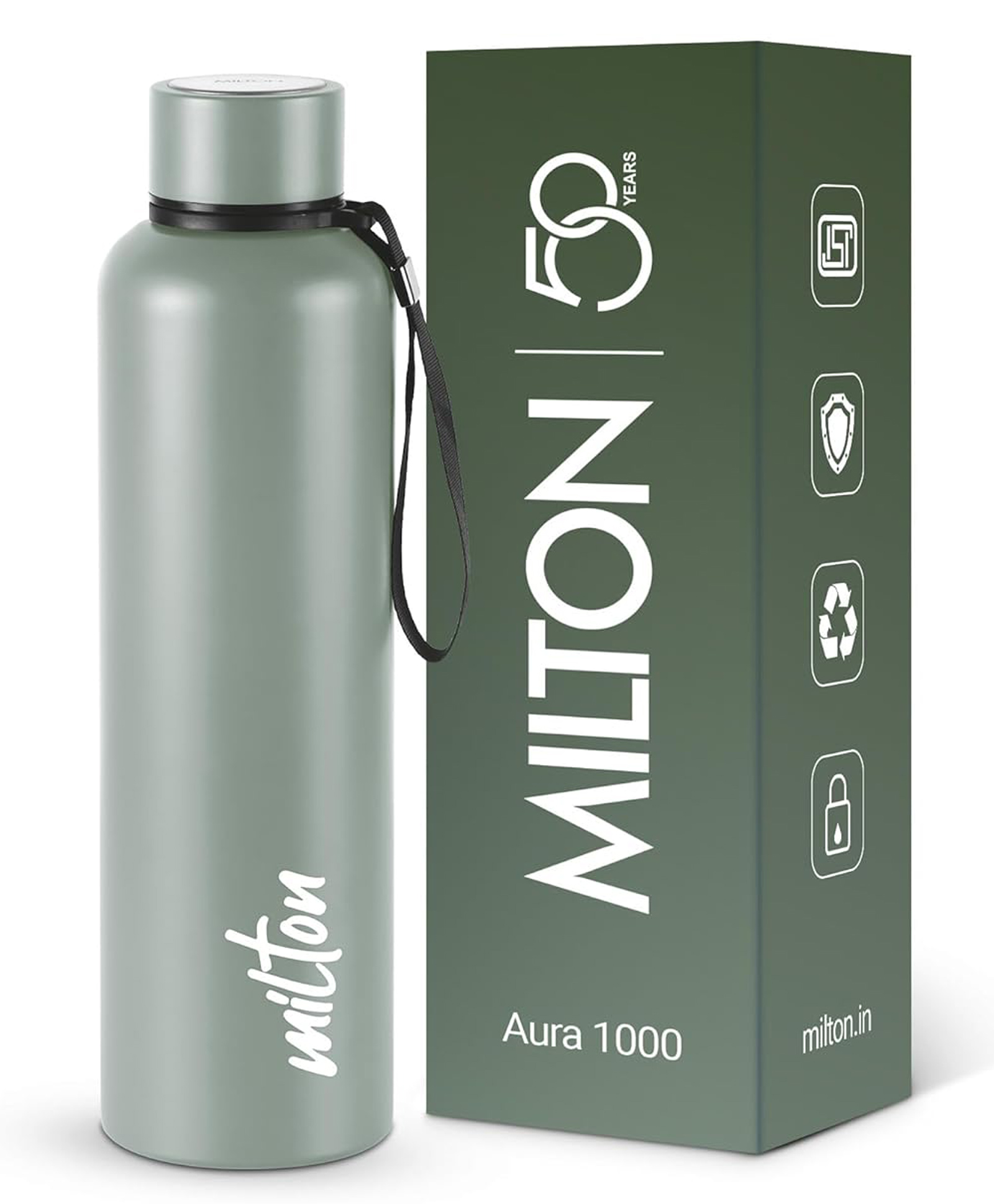 Milton Aura 1000 Thermosteel Water Bottle, 24 Hr Hot and Cold I Leak Proof Lid, ISI Certified I Vacuum Insulated I for Office, Gym, School I Grey-picture-17