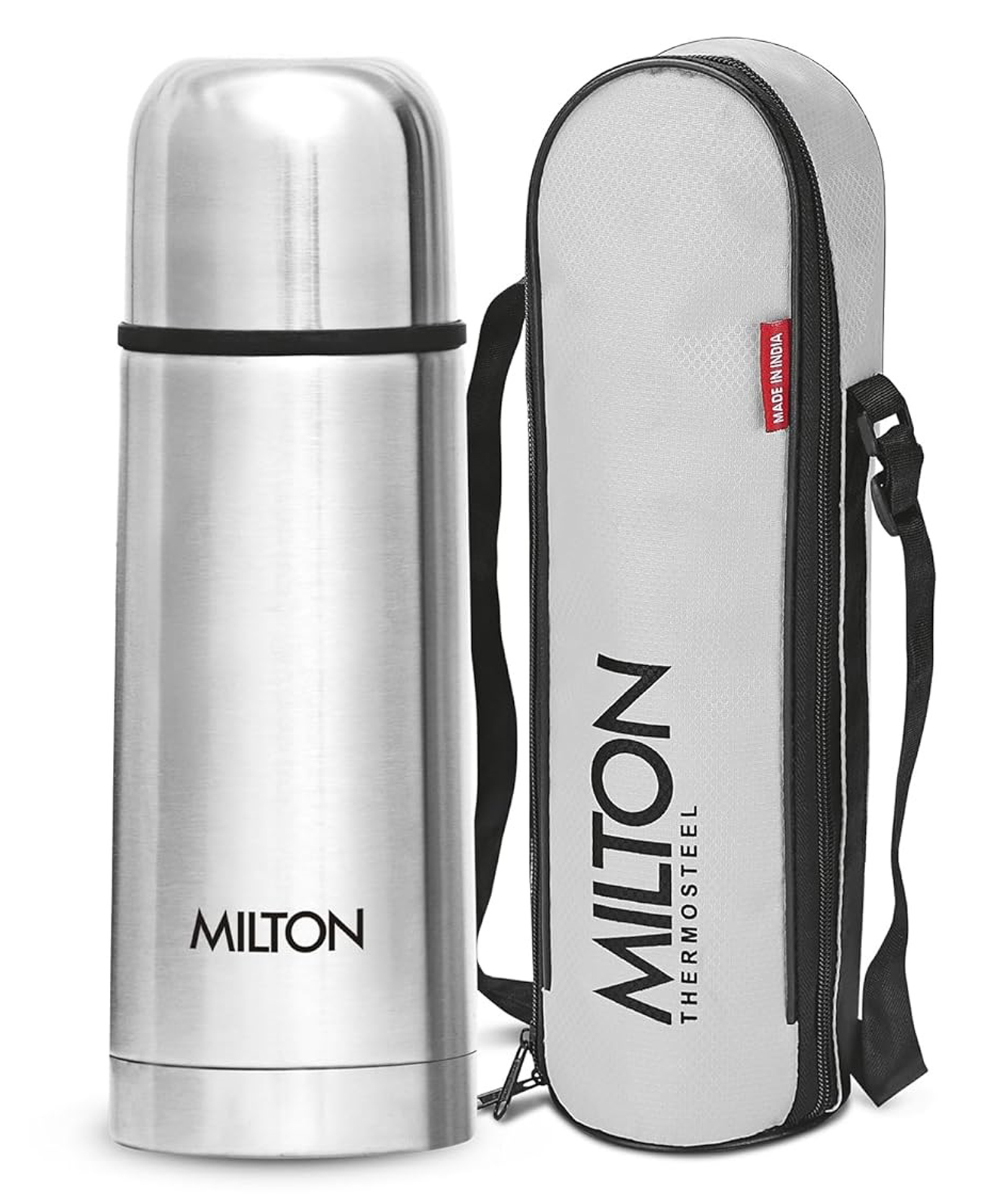 Milton Flip Lid 350 Thermosteel Water Bottle 350 ml, 24 Hr Hot and Cold I Leak Proof Lid with Jacket, ISI Certified I Vacuum Insulated I for Office, Gym, School I Silver-picture-11