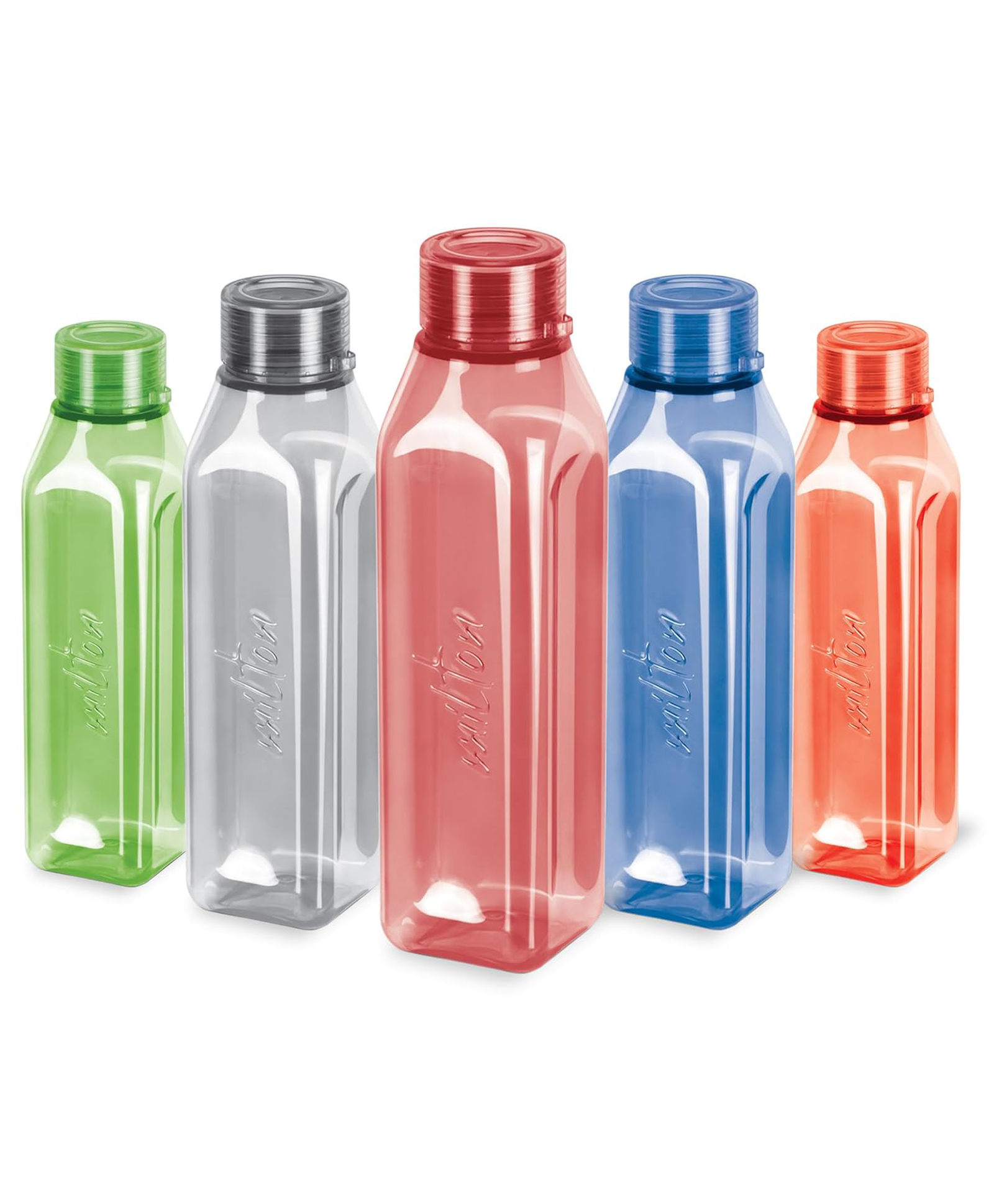 Milton Prime Water Bottles I BPA Free I Food Grade Fridge Bottle Set I Leak Proof Bottles for Travel, Work Pack of 5 Multicolor - 1 Litre Each-image-27