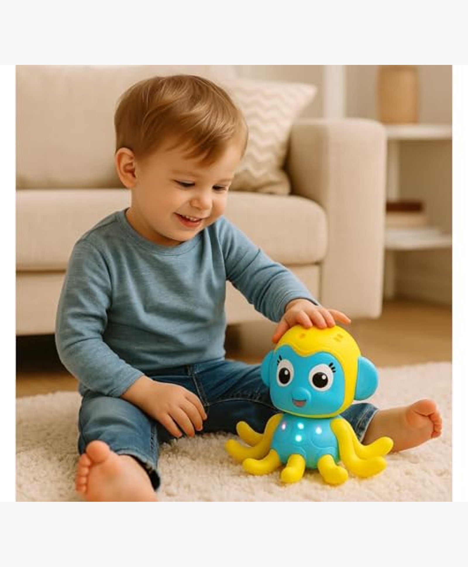 Shooting Star Dancing Octopus Toy in Yellow with Music and Dance Mode for kids 3Y+ | Safe & Gift-Friendly-image-30