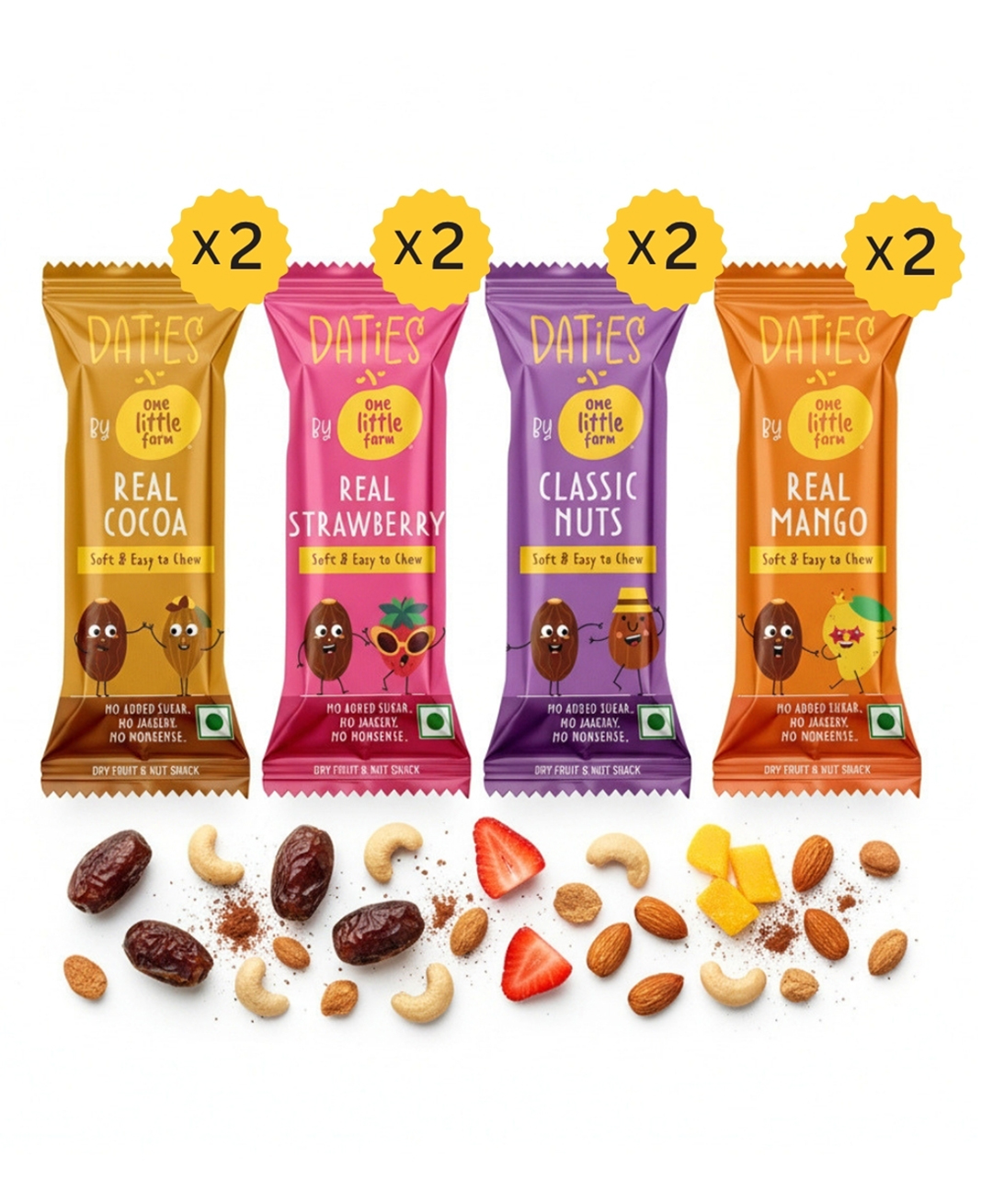 Daties by One Little Farm - Combo Pack Date Bites|Made with Dates, Cashew & Almond|Clean-Label Healthy Snack for Little Ones | Soft and Easy to Chew | No Added Sugar or Jaggery | 20 g Each (Pack of 8)-image-24