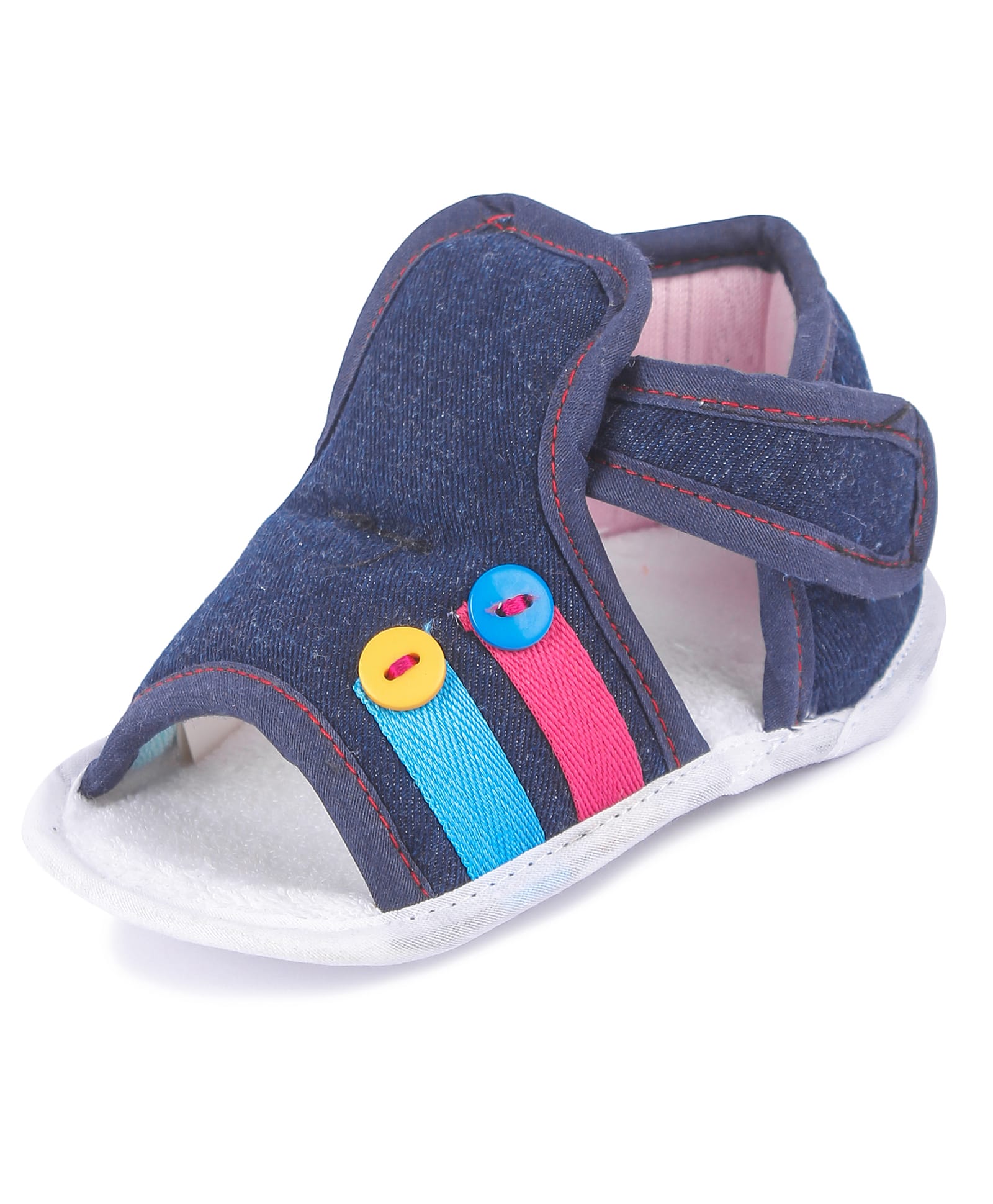 Butterthief Buttons Detailed Velcro Closure Booties - Navy Blue-image-15
