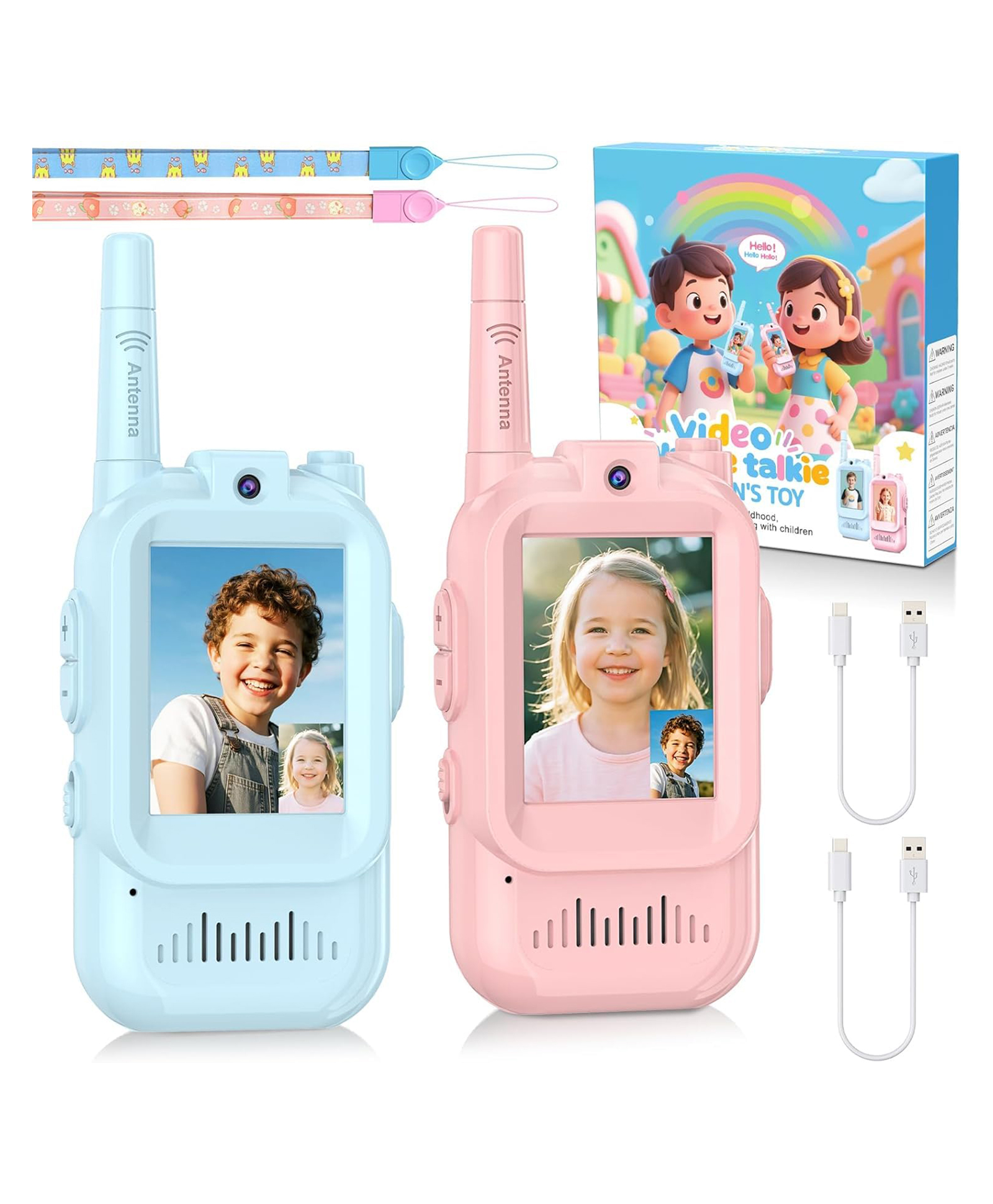 AKN TOYS Video Walkie Talkie Set Interactive Children's Toy with USB Charging Cables Pack of 1 - Color May Vary-image-28
