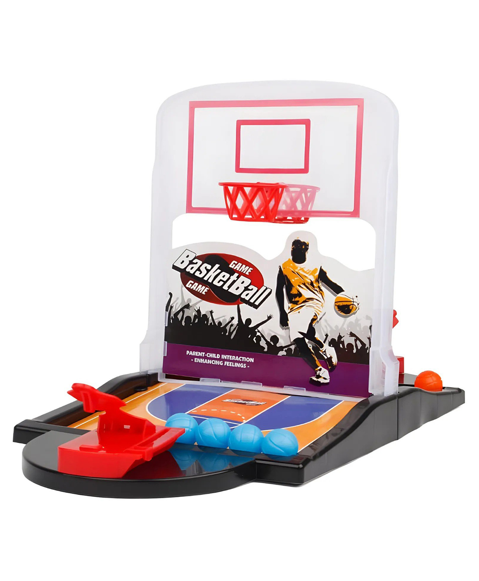 AKN TOYS Finger Flick Basketball Set, Desktop Basketball Tabletop Set with Court, Movable Basket and Score Feature - Fun for Kids & Adults - PACK OF 1 - ( COLOR MAY VARY )-image-9