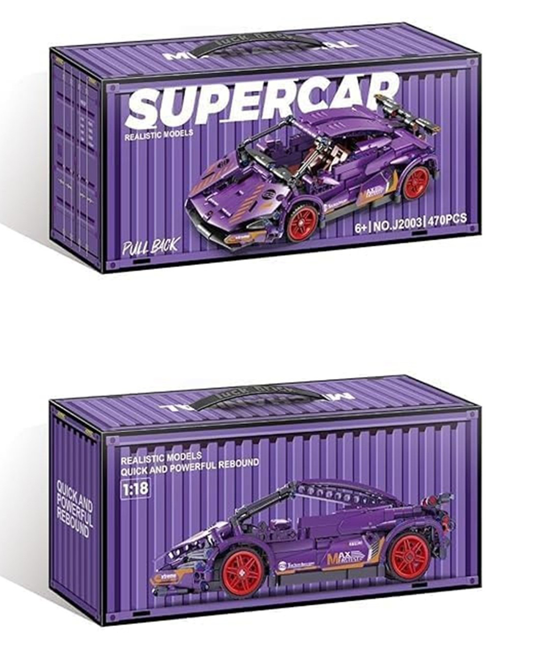 AKN TOYS 1:18 Scale Pull Back Racing Car Block Set Speed Super Racing Car Mini Bricks Accessory Building Block Car Kids Educational Toy 470pcs block - PACK OF 1 - ( COLOR MAY VARY )-image-1