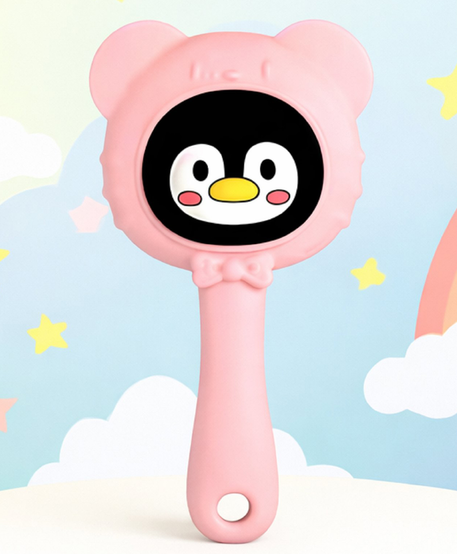 The Cheeky Kidzz Soft Siliocone Teether Attractive Design for Baby | Musical Rattle Teethers for 3 to 24 Months | Melody Rattle Teether Jhunjuna Teething Stick Handle BPA-Free (Pink Teddy)-picture-24