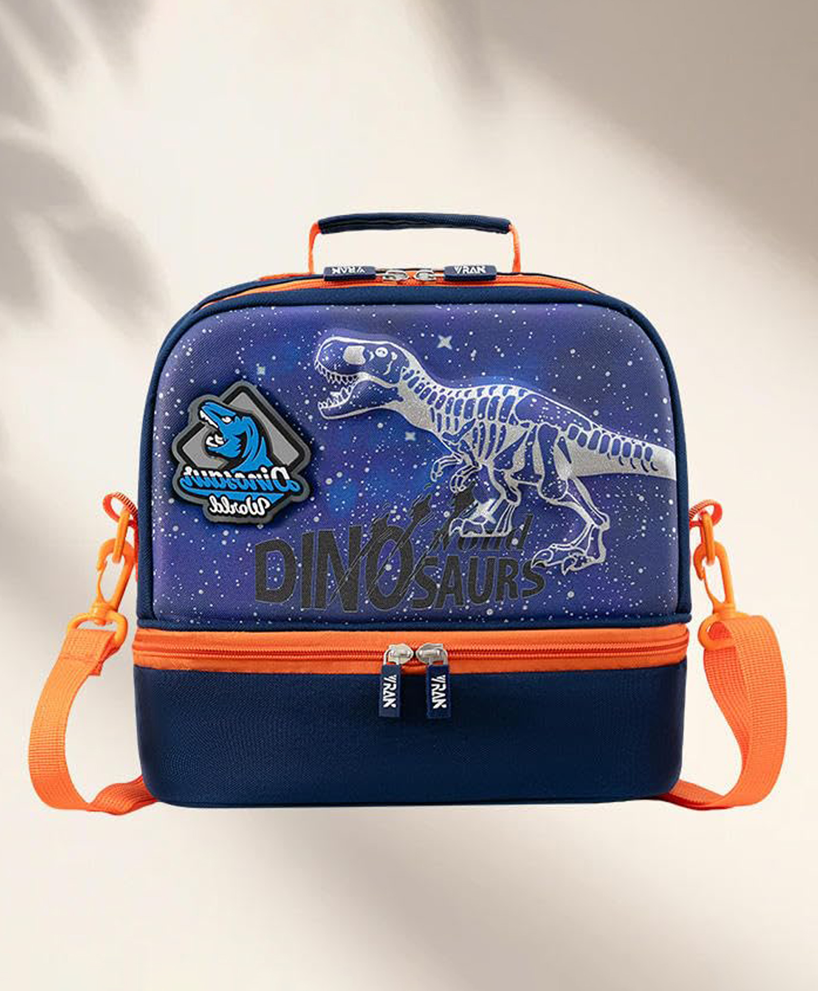 Ji and Ja Durable Double-Layer Insulated Multifunction Student Lunch Box Bag Portable Zipper Closure Cartoon (Tyrannosaurus)-image-39