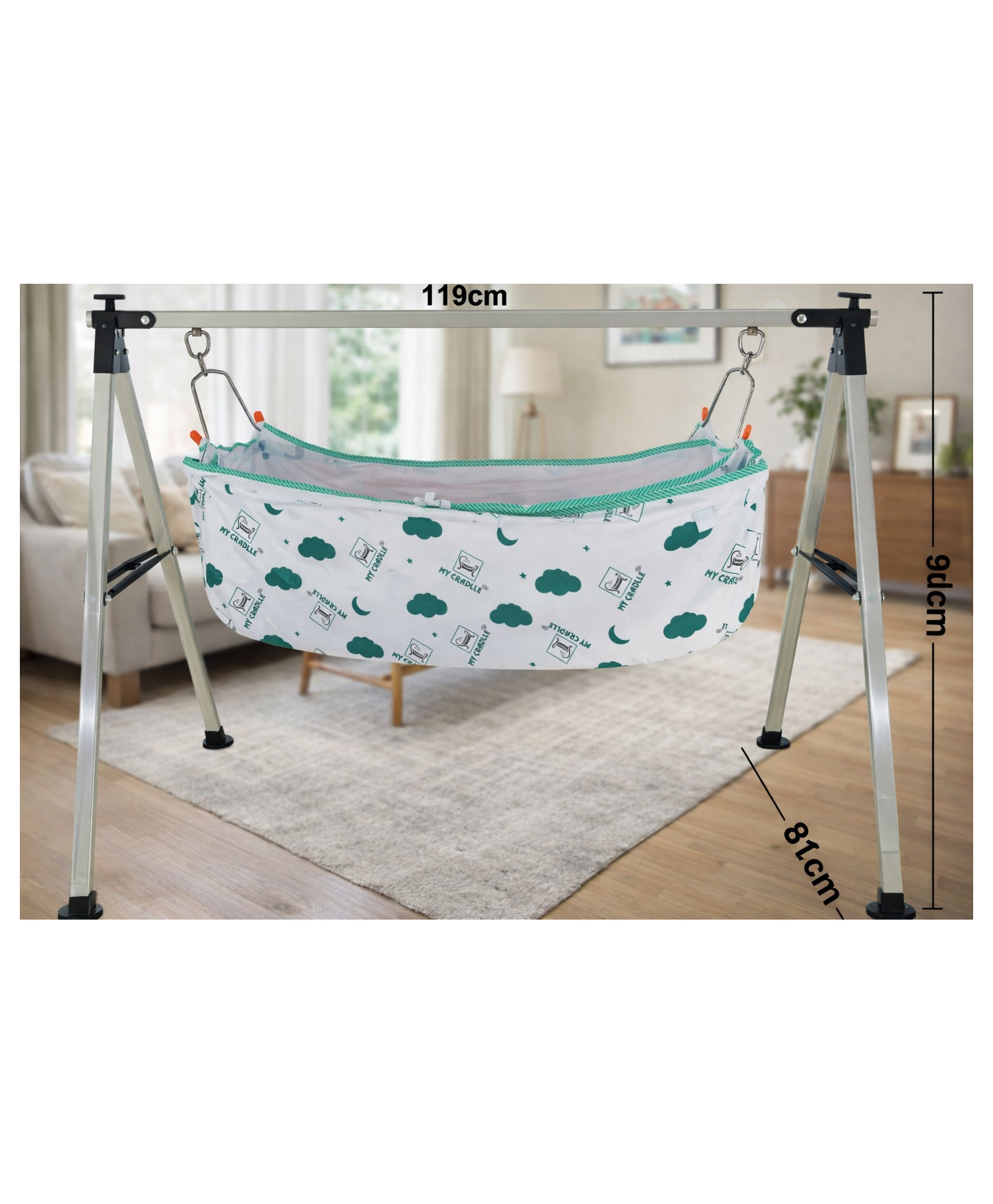 My Cradlle The Cradlle for Genius Automatic Electric Swing Cradle With Folding Square Pipe | Stainless Steel Ghodiyu - Mickey Mouse - Clothe Joli (Colour May Vary)-picture-11
