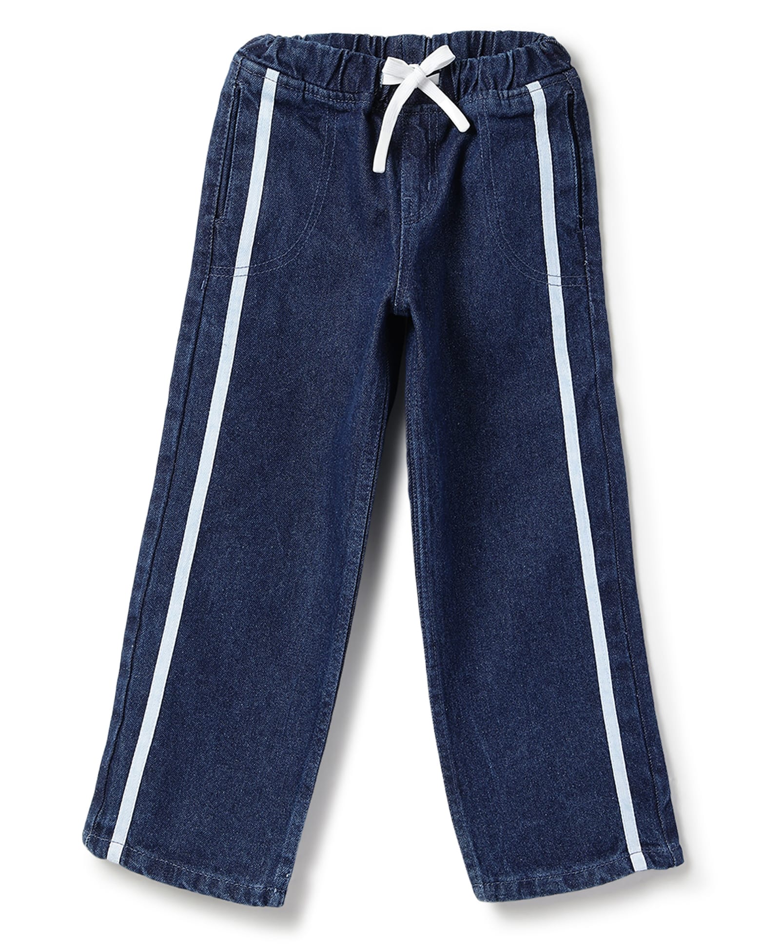 Tales & Stories Denim Woven Side Tape Detailed Baggy Fit Jeans - Navy Blue-image-7