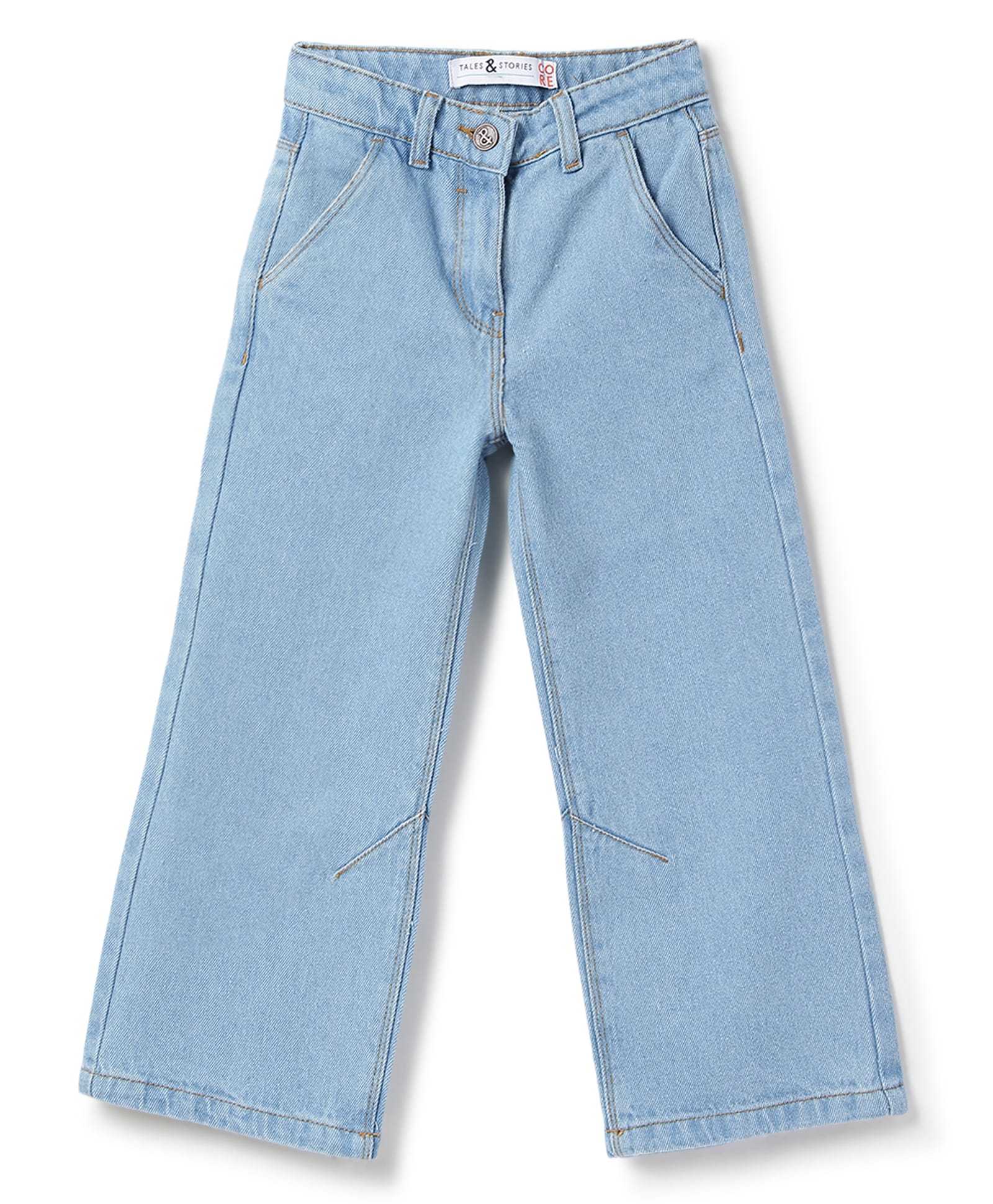 Tales & Stories Denim Woven Flared Fit Solid Jeans - Light Blue-picture-27
