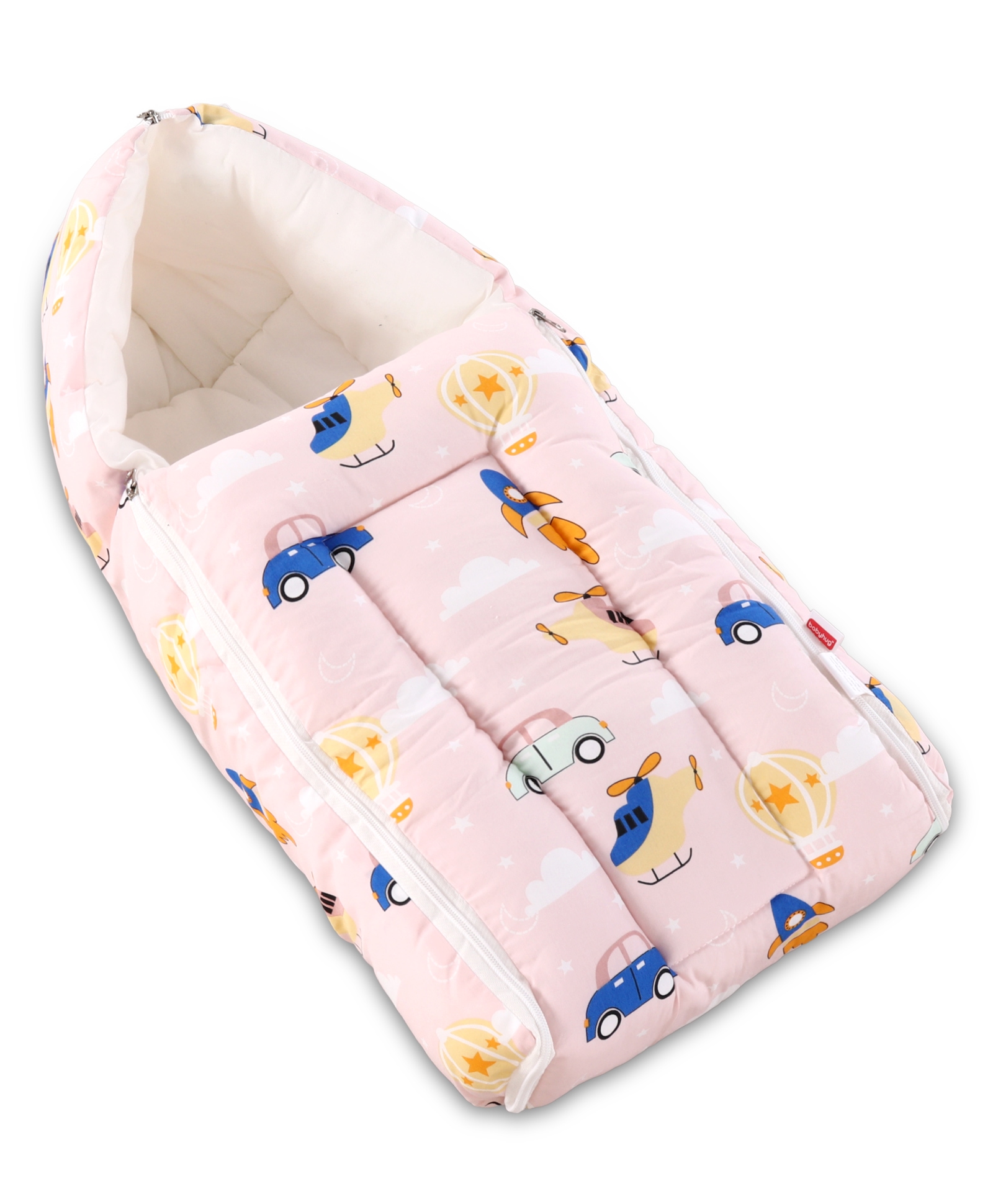 Babyhug 100% Cotton Sleeping Bag cum Carry Nest Transport Print - Peach| Soft & Cozy| Light Weight & Easy to Carry| Travel Friendly| Easy Zipper Closure| New Born Essential| Washable| Gifting Option-image-47