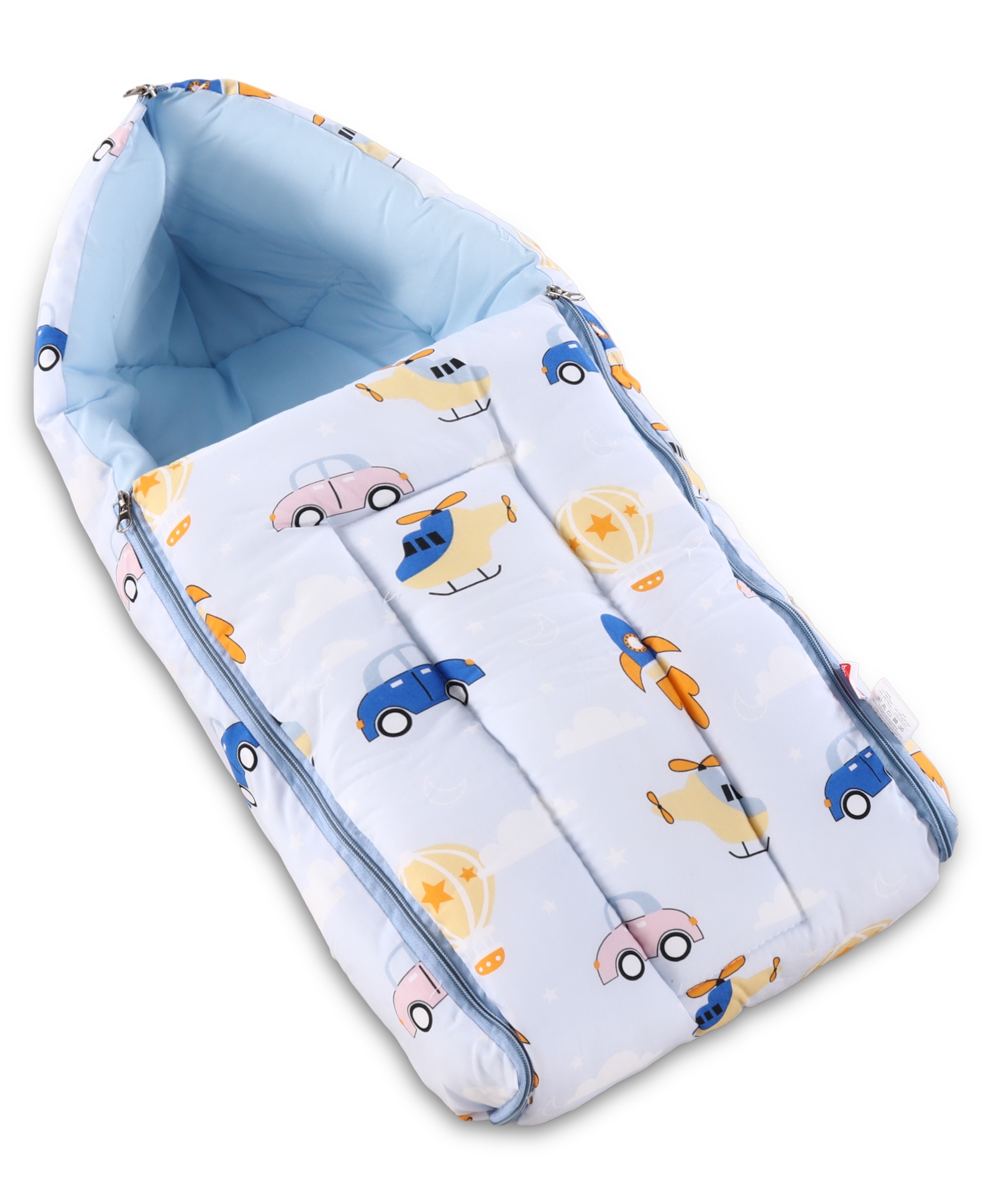 Babyhug 100% Cotton Sleeping Bag cum Carry Nest Transport Print - Blue| Soft & Cozy| Light Weight & Easy to Carry| Travel Friendly| Easy Zipper Closure| New Born Essential| Washable| Gifting Option-image-21