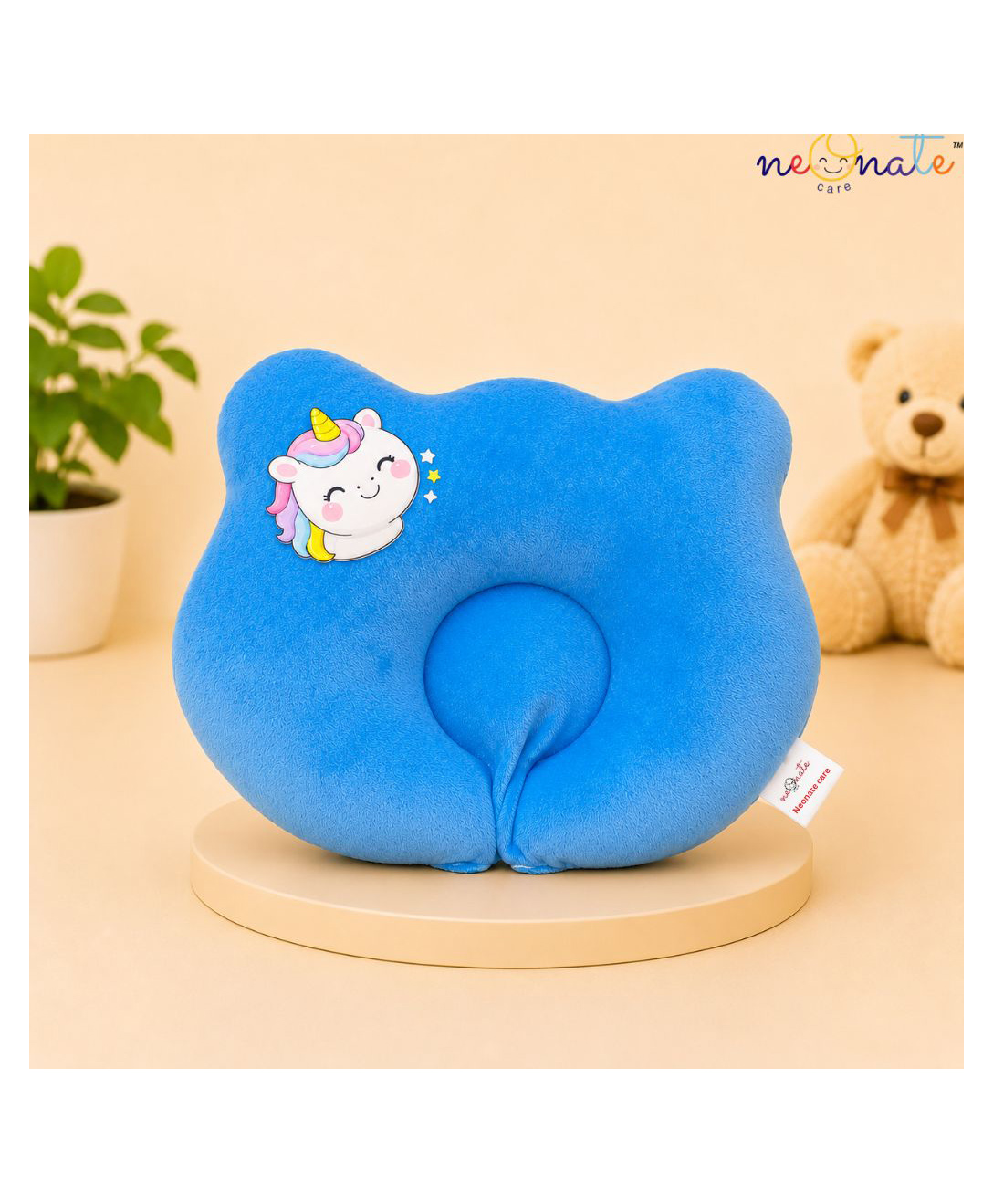 NeonateCare Mustard seeds pillow | Bear shape pillow | rai pillow | sarso pillow | head shaping pillow - Blue bear penguin print pillow-image-26