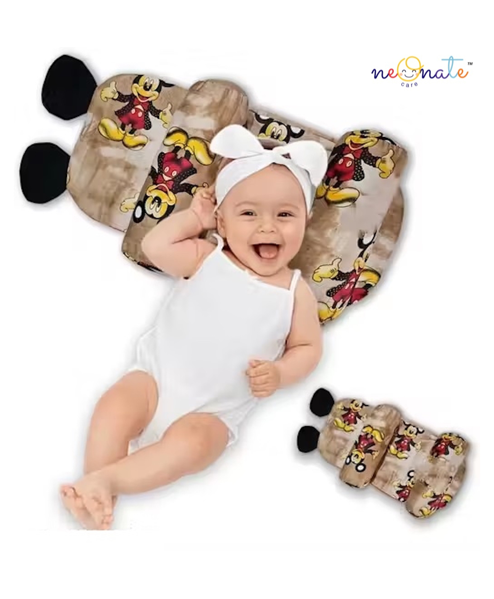 NeonateCare Newborn baby Adjustable pillow Perfect Airflow Sweat Free Newborn baby pillow - Mickey Mouse adjustable pillow-picture-12