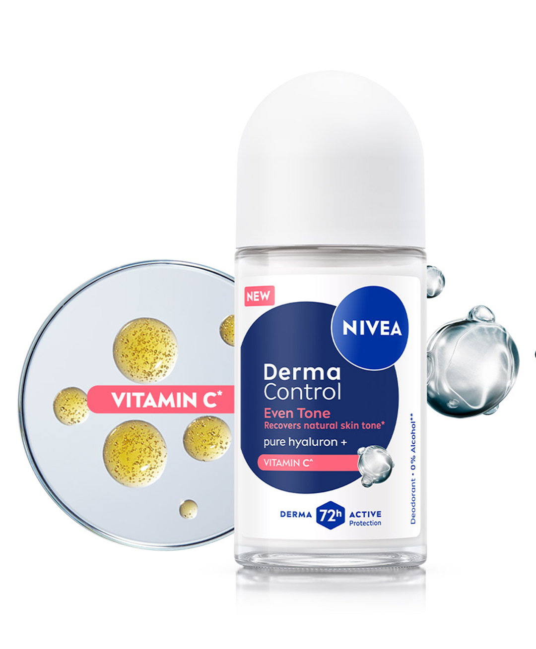 Nivea Derma Control Eventone, 0% Alcohol, Pure Hyaluron & Vitamin C, Underarm Roll On - 50 ml-picture-13