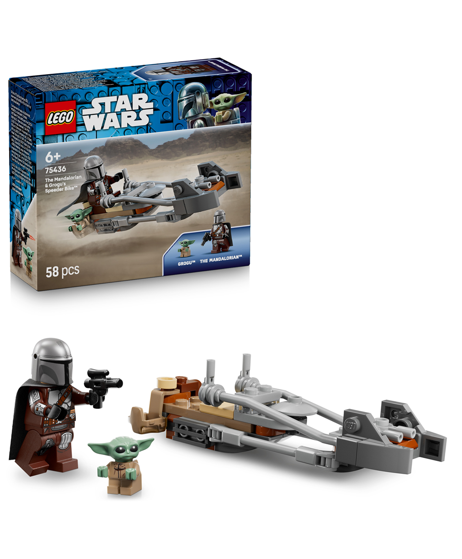 LEGO Star Wars The Mandalorian & Grogu's Speeder Bike Toy Building Set 58 Pieces - 75436-picture-35