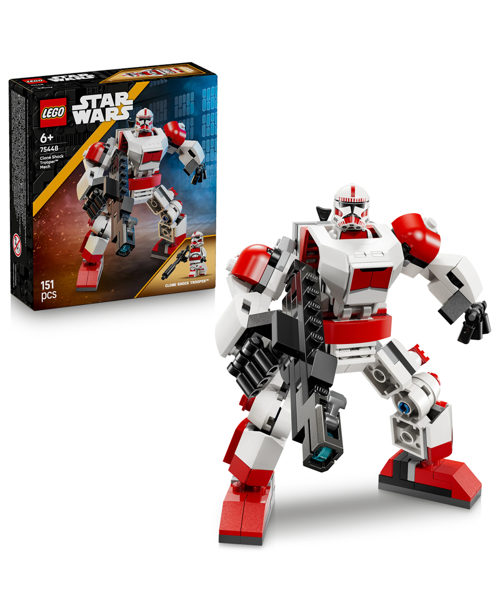 LEGO Star Wars Clone Shock Trooper Mech Toy Building Set - Posable Figure for Action Play 151 pieces- 75448-picture-21