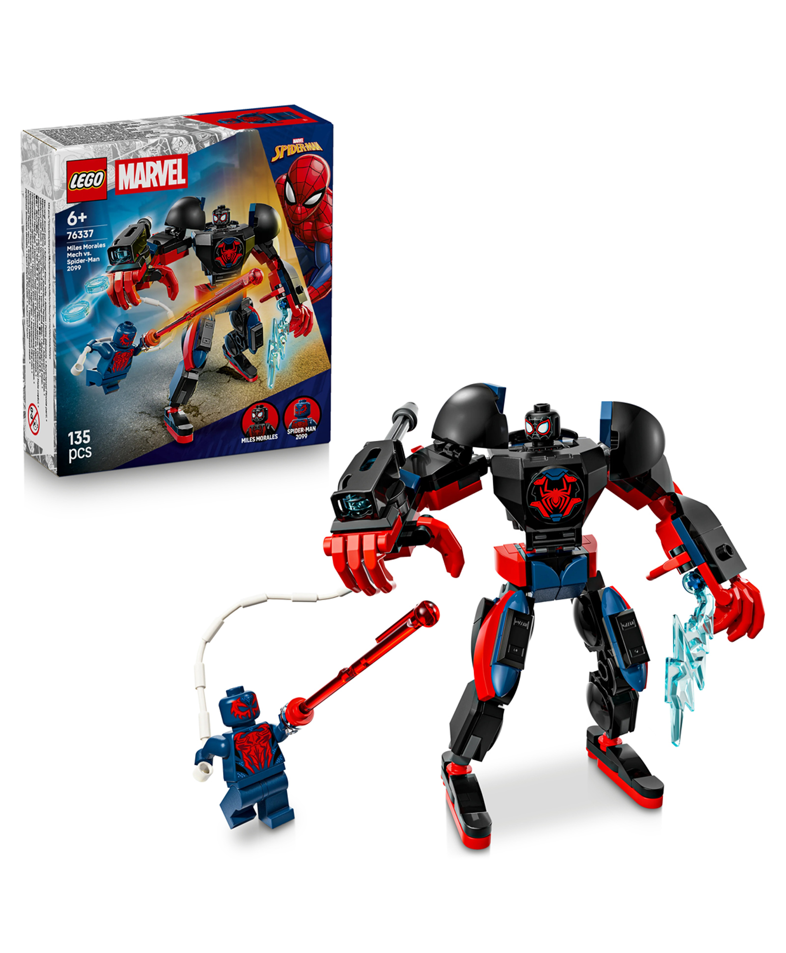 LEGO | Marvel Miles Morales Mech vs. Spider-Man 2099 - Fully Jointed Super Hero Building Toy 135 Pieces- 76337-image-47