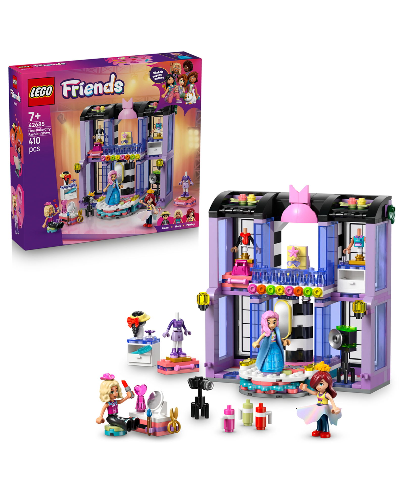 LEGO Friends Heartlake City Fashion Show Set - Pretend Play Dress Up Toy with 3 Minidolls 410 Pieces- 42685-picture-26