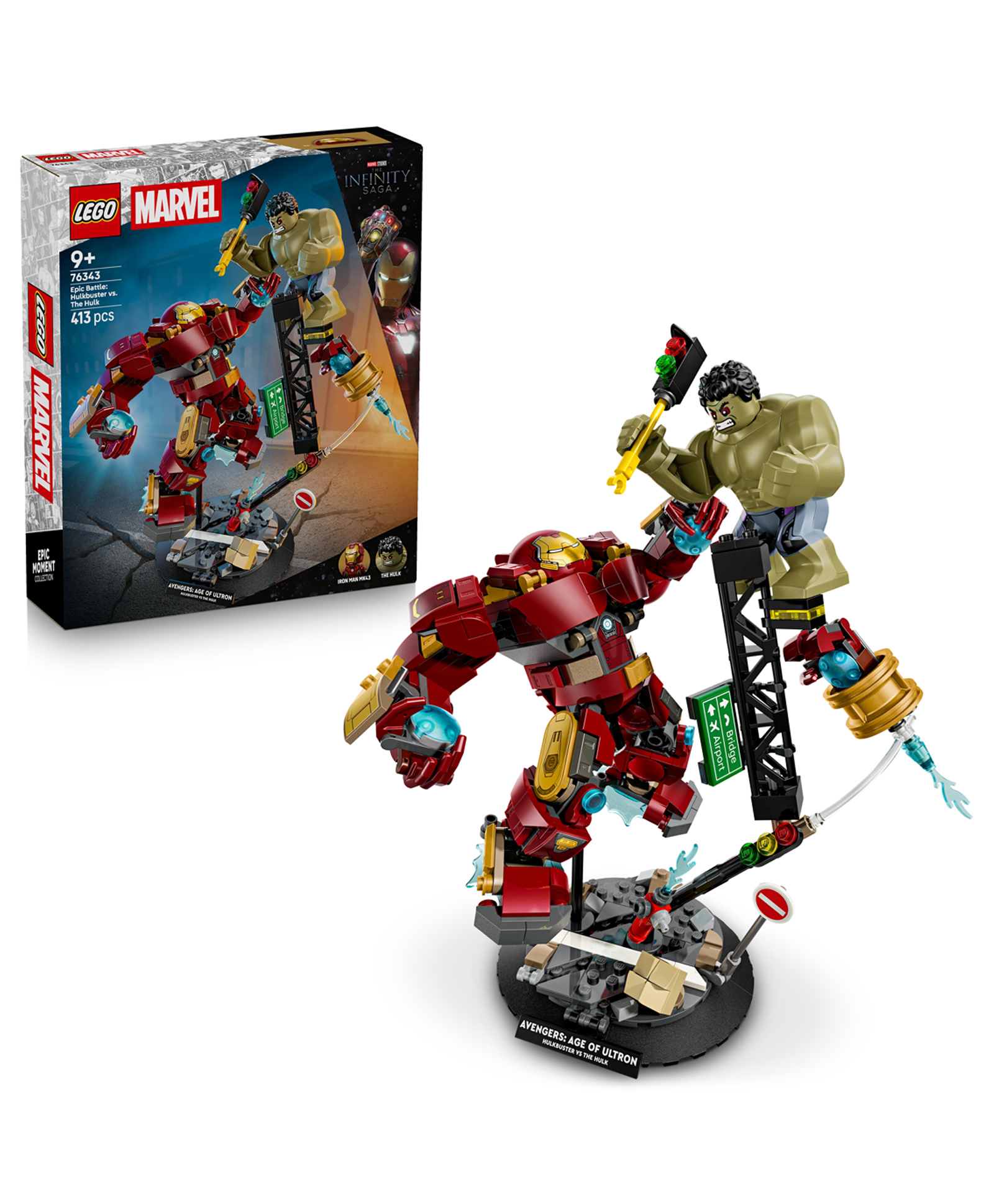 LEGO | Marvel Epic Battle: Hulkbuster vs. The Hulk Super Hero Building Toy With Iron Man 413 pieces- 76343-picture-16