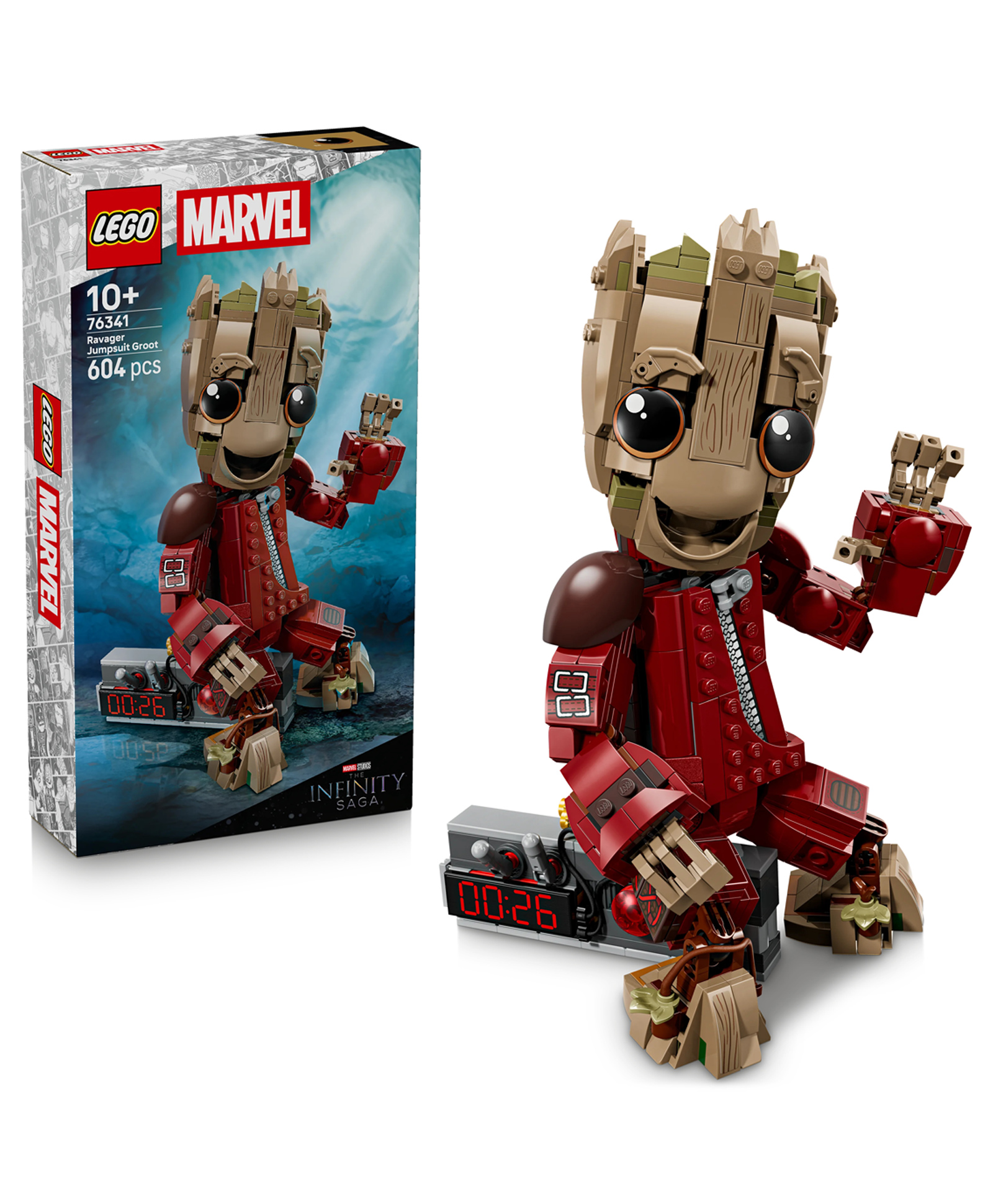 LEGO | Marvel Ravager Jumpsuit Groot - Super Hero Action Toy Building Set - Posable Figure 604 pieces- 76341-picture-17