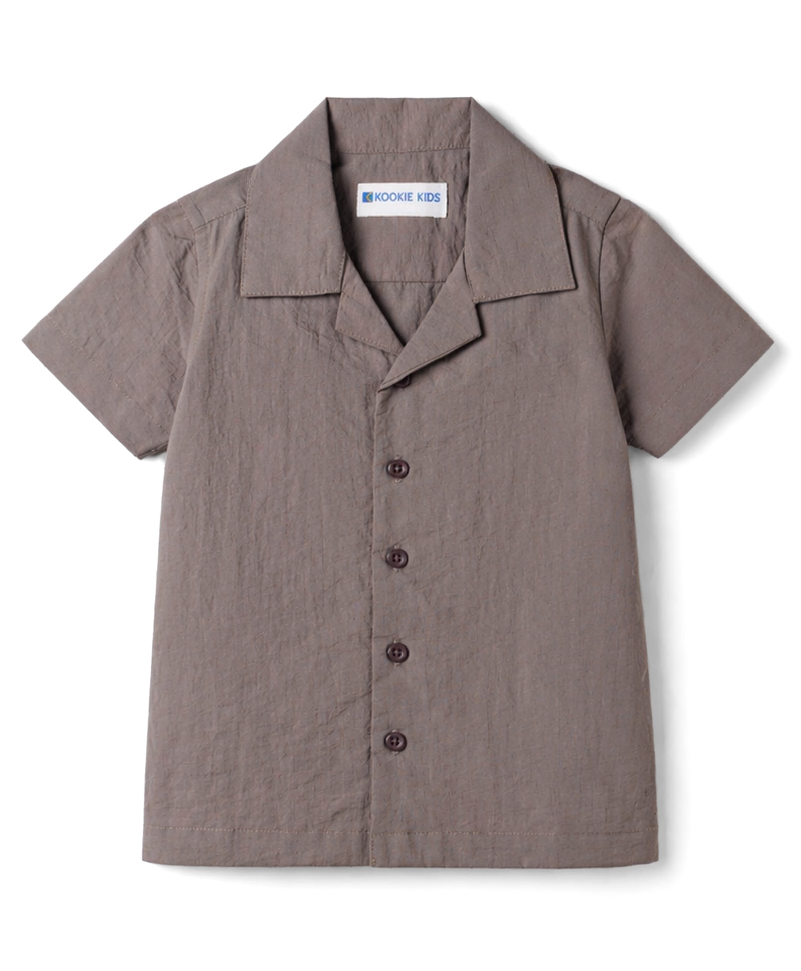 Kookie Kids India Woven Half Sleeves Solid Shirt - Grey-picture-26