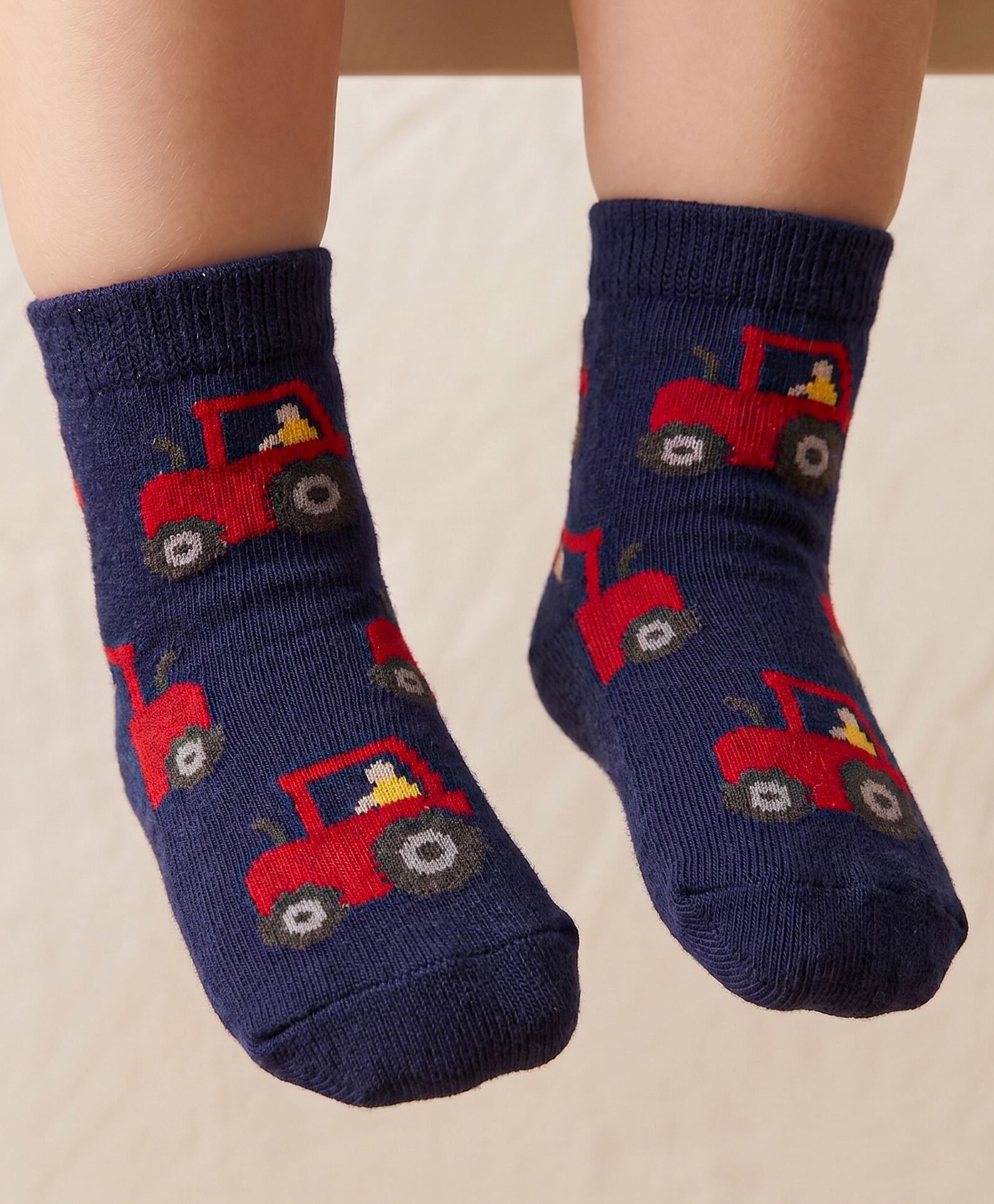 Mustang Knit Ankle Length Socks with Vehicle Design - Grey-image-12