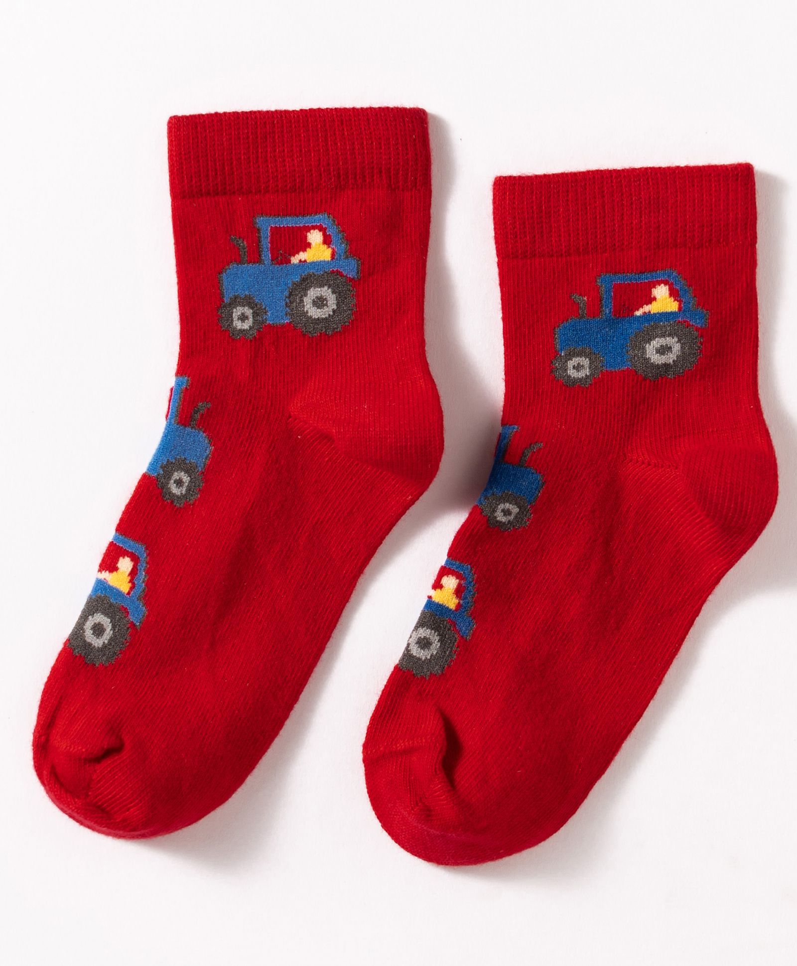 Mustang Knit Ankle Length Socks with Vehicle Design - Red-image-29