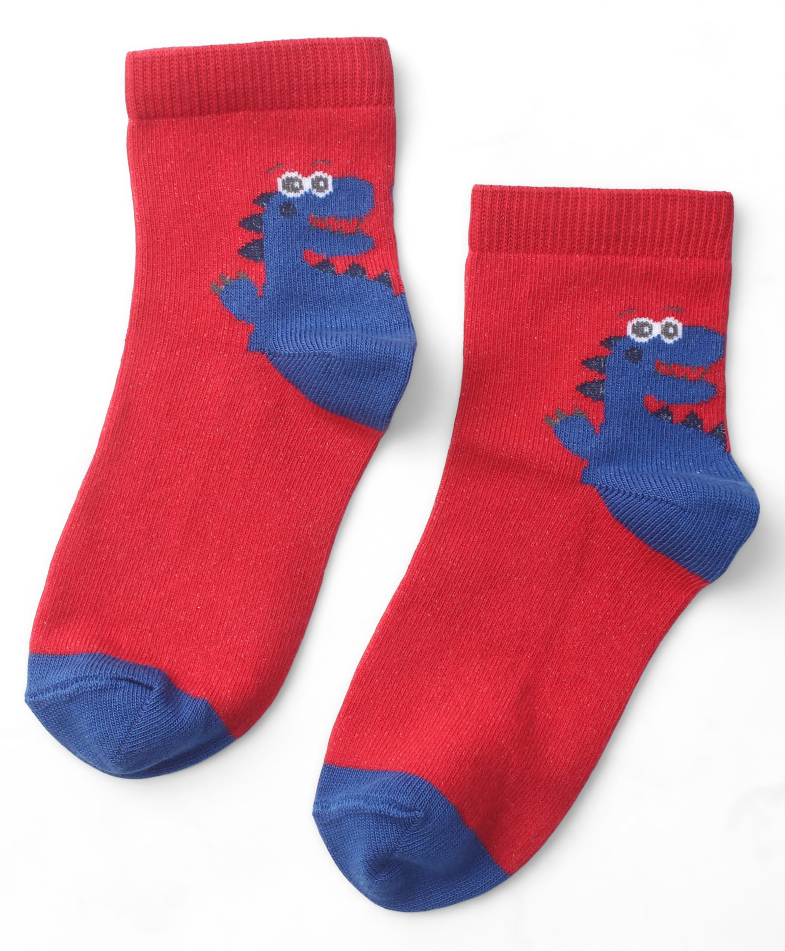 Mustang Knit Socks With Dino Print - Red-image-28