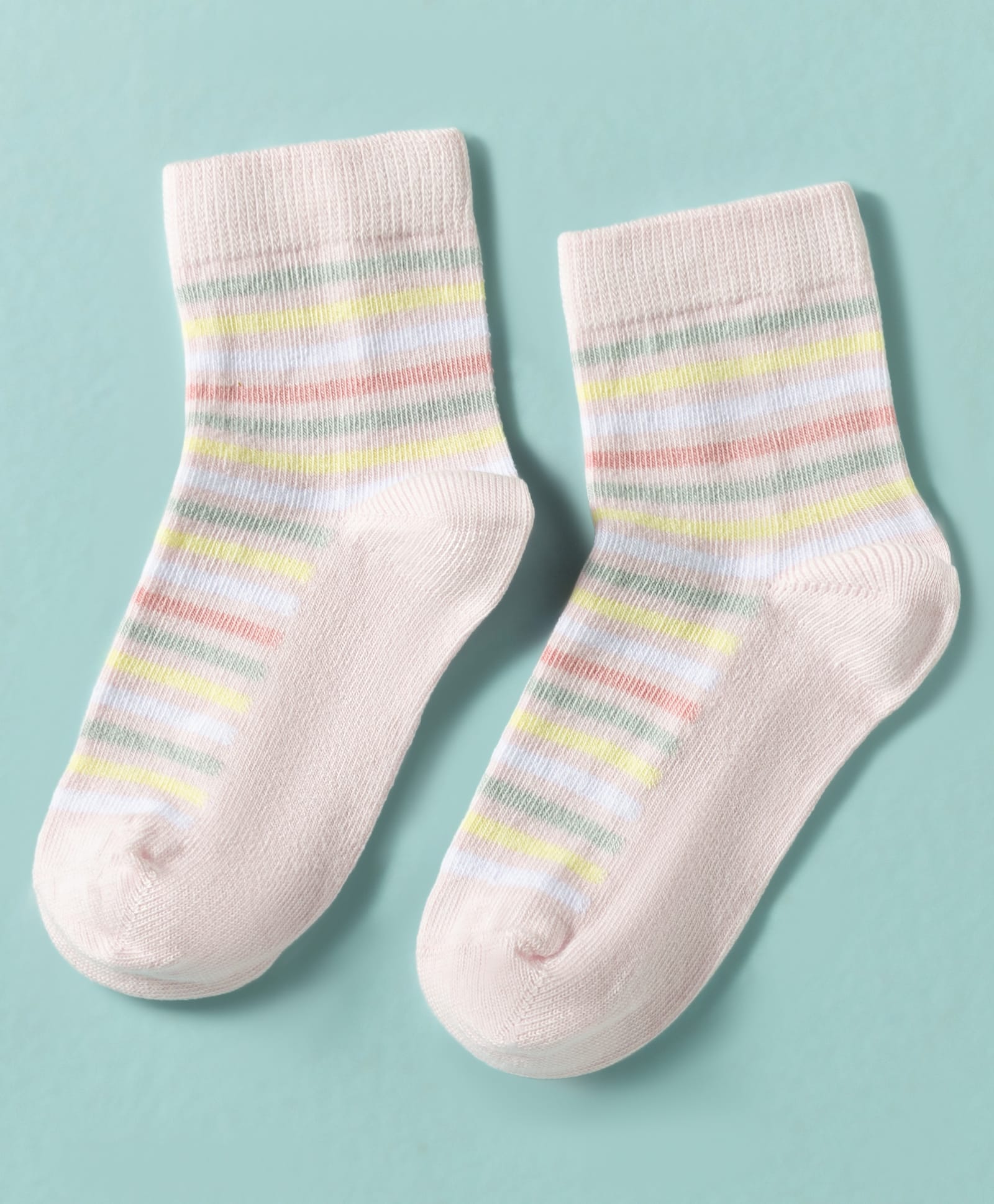 Mustang Knit Ankle Length Socks with Striped - Pink-picture-14