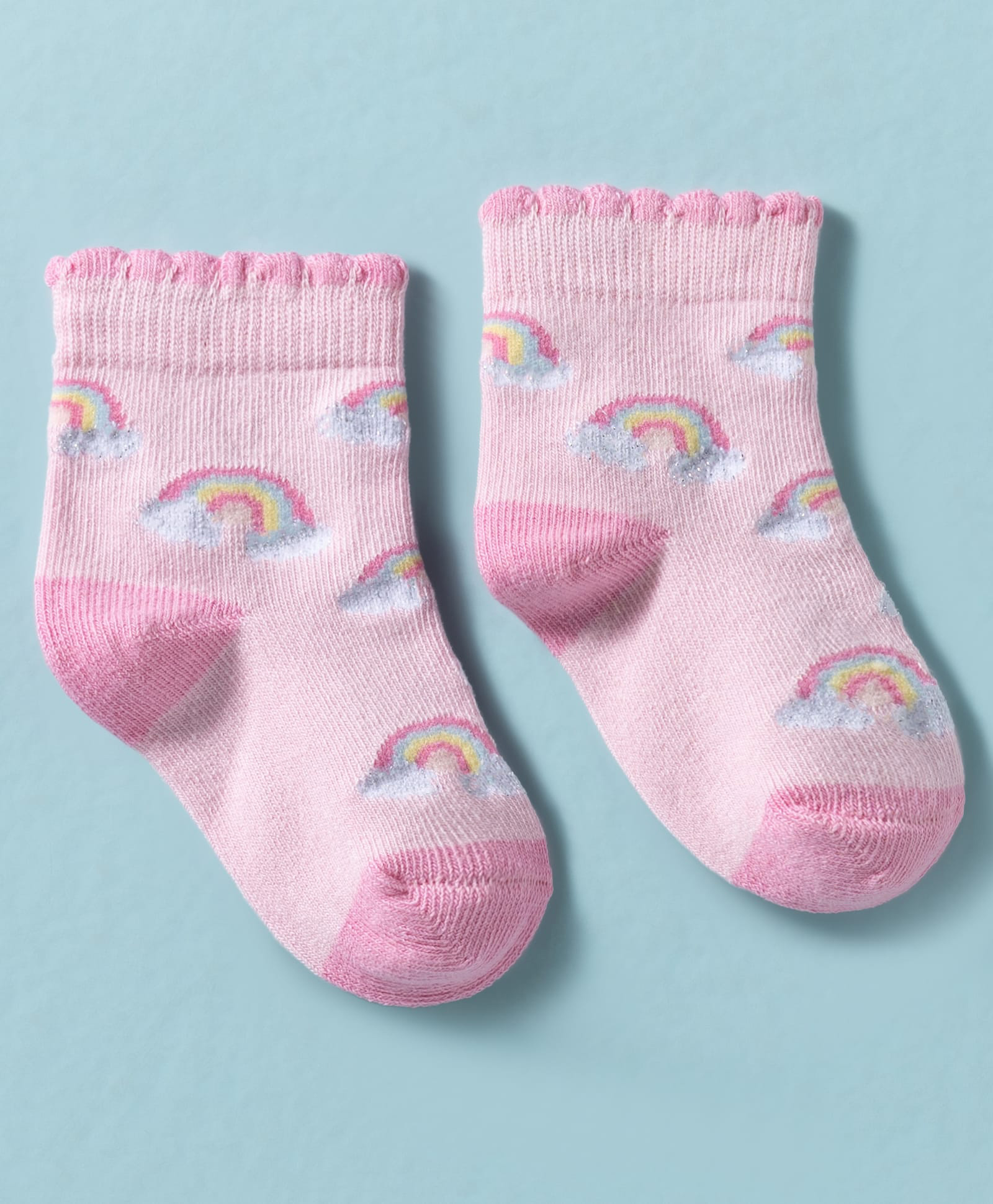 Mustang Knit Ankle Length Socks With Rainbow Design - Light Pink-picture-20