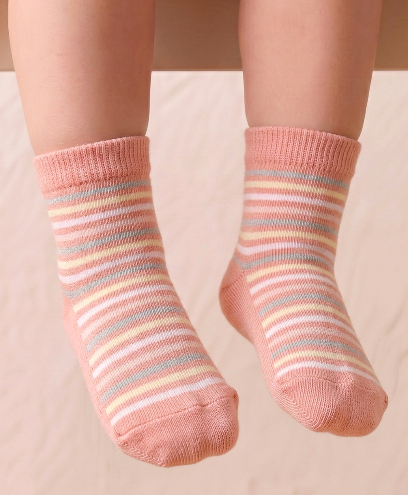Mustang Knit Ankle Length Socks with Striped Design - Lemon-picture-18