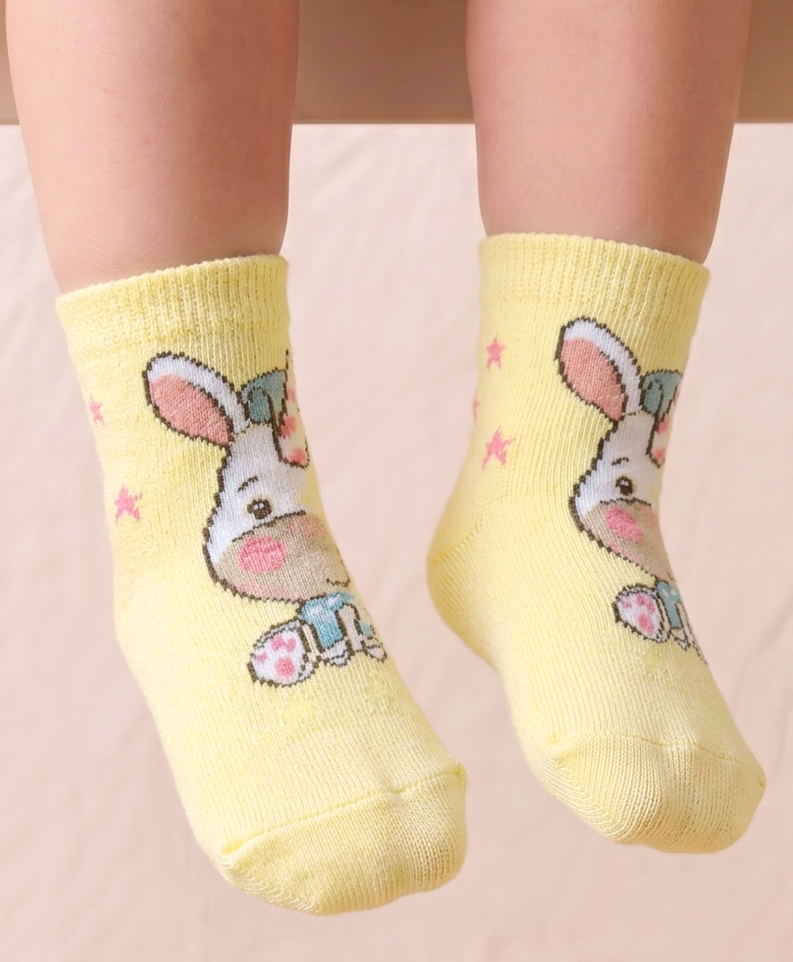 Mustang Knit Ankle Length Socks with Unicorn Design - Light Pink-image-32