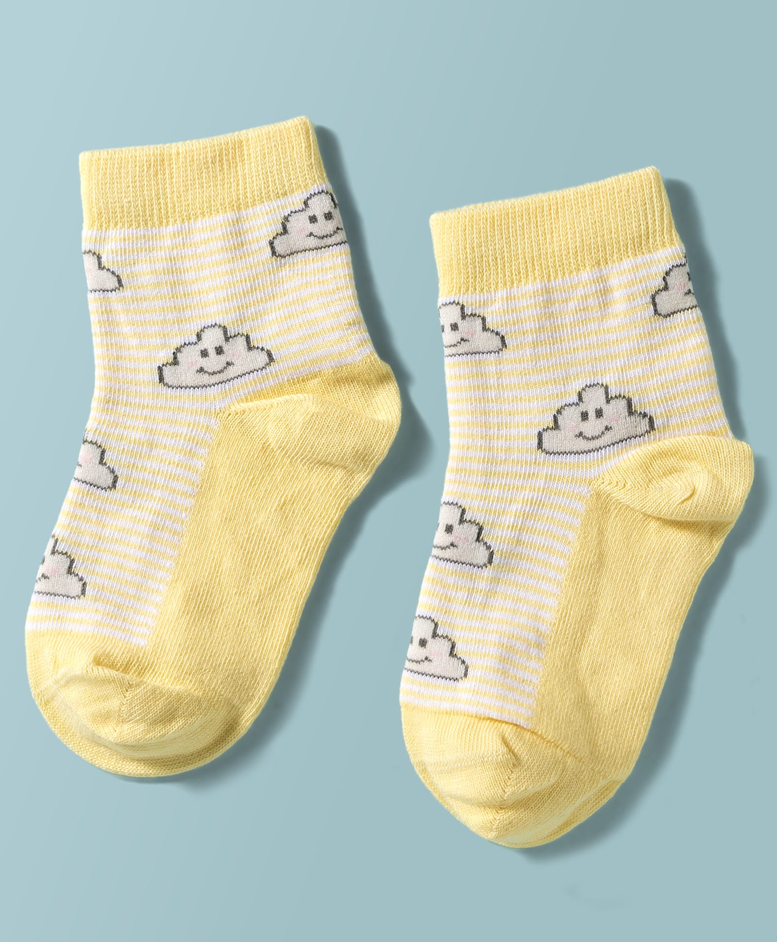 Mustang Socks With Cloud Design - Lemon Yellow-picture-25