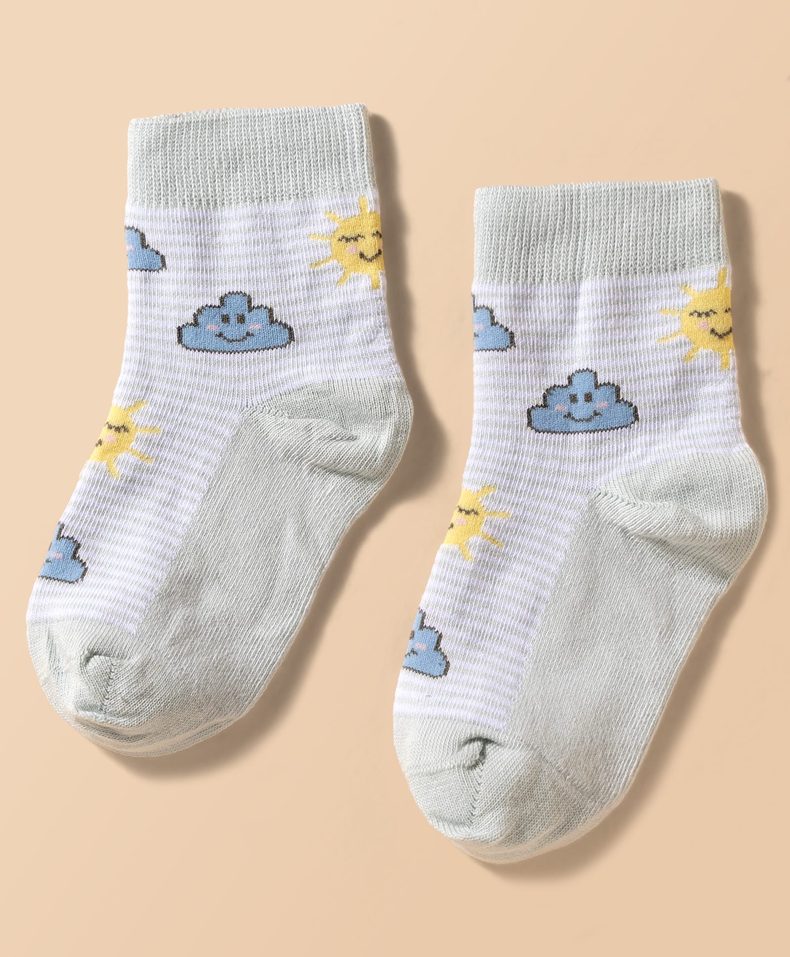 Mustang Socks With Cloud Design - Light Blue & Grey-picture-25