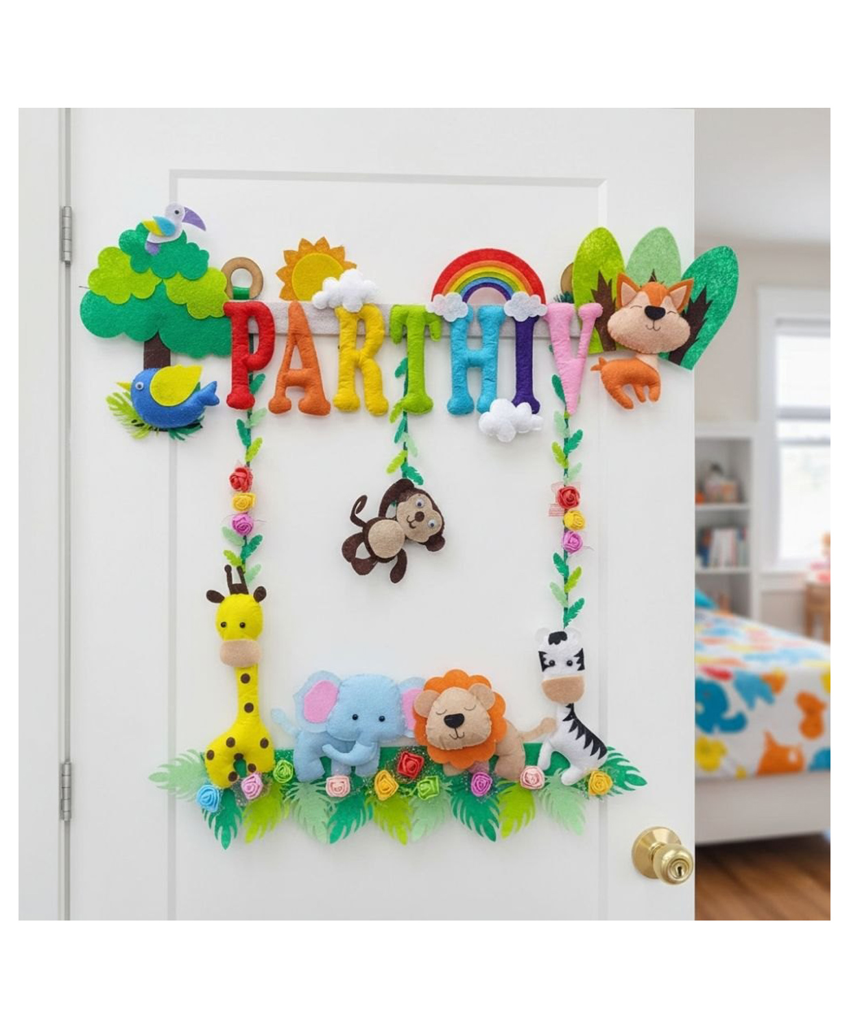 Fab Feltro Animal Kingdom , Personalised Felt Kids Hanging-image-21