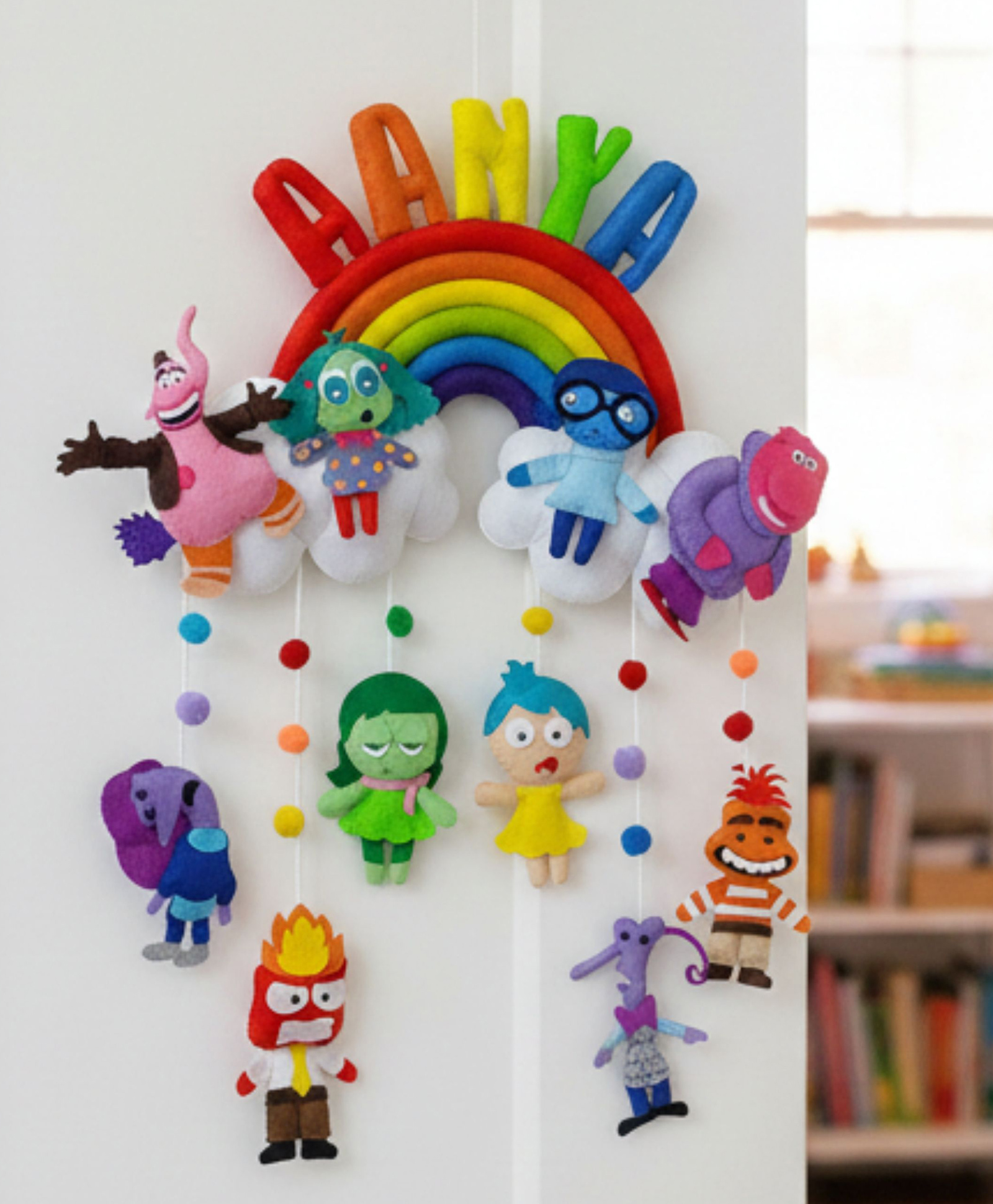 Fab Feltro Inside Out Characters Personalised Religious Felt Kids Hanging Premium Range - Multicolor-image-13
