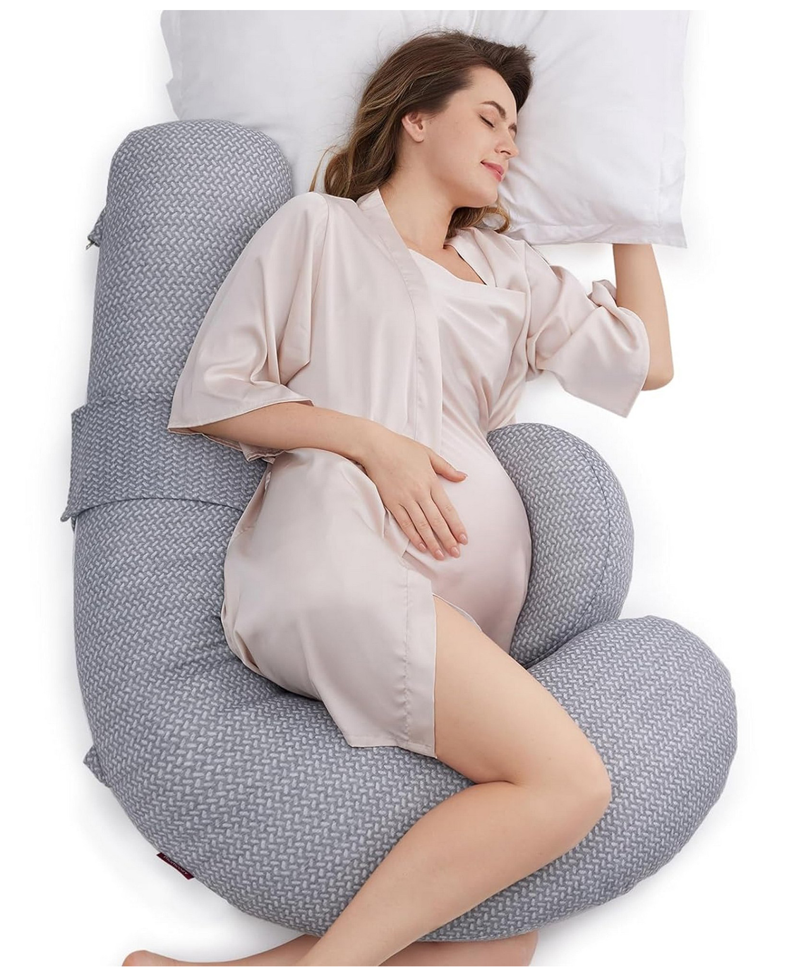 Momcozy Maternity Accessory Original F Shaped adjustable Maternity Pillow Grey-image-49