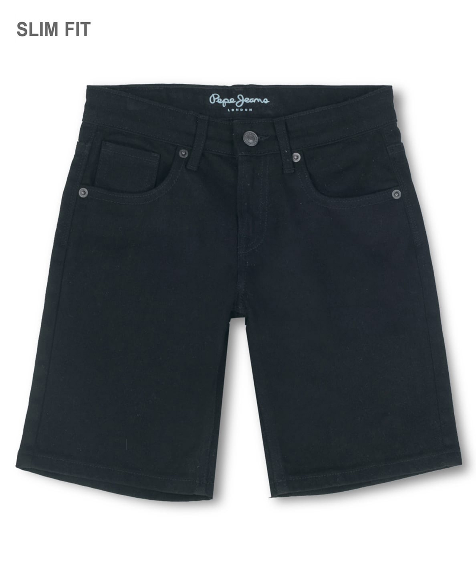 Pepe Jeans Cotton Woven Knee Length Solid Shorts - Black-image-39
