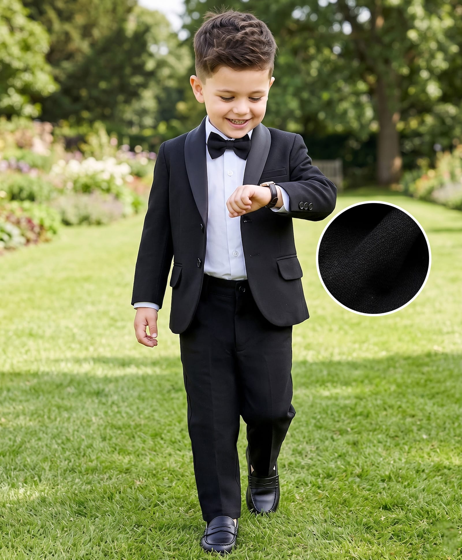 Mark & Mia Woven Full Sleeves Solid 3 Piece Party Suit With Bow - Multicolor-image-35