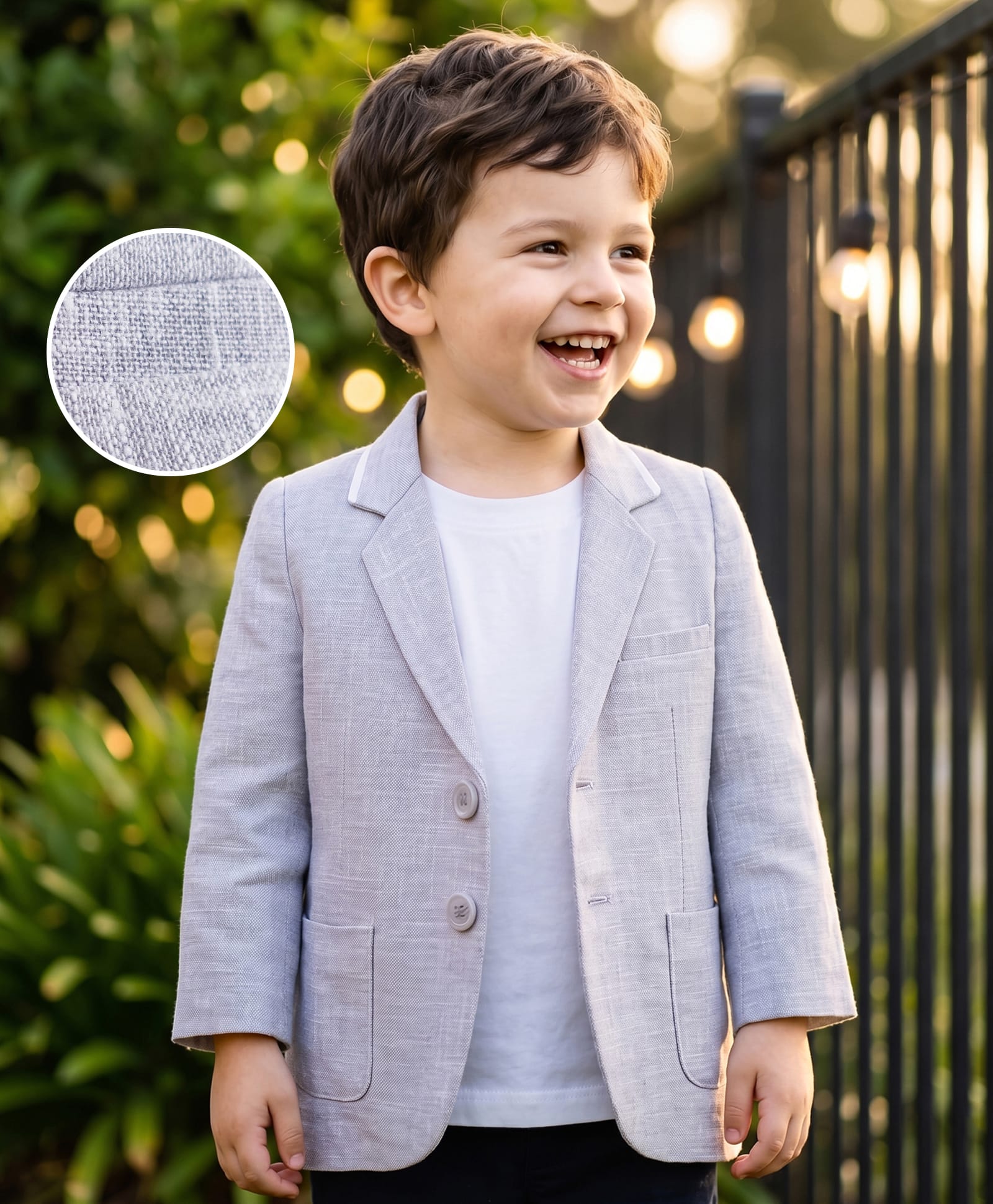 Mark & Mia Cotton Woven Full Sleeves Solid Party Wear Blazer With T-Shirt - Grey & White-picture-19