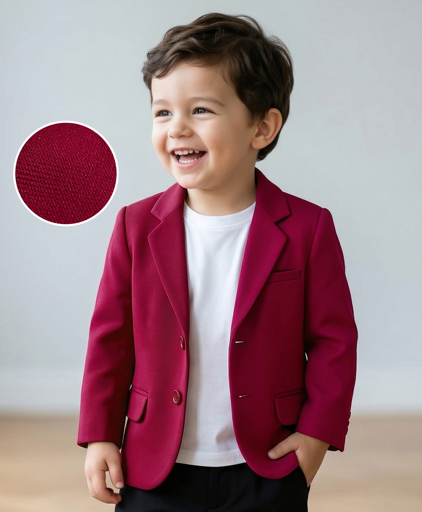 Mark & Mia Woven Full Sleeves Solid Color Blazer with Inner Tee - Maroon-picture-34