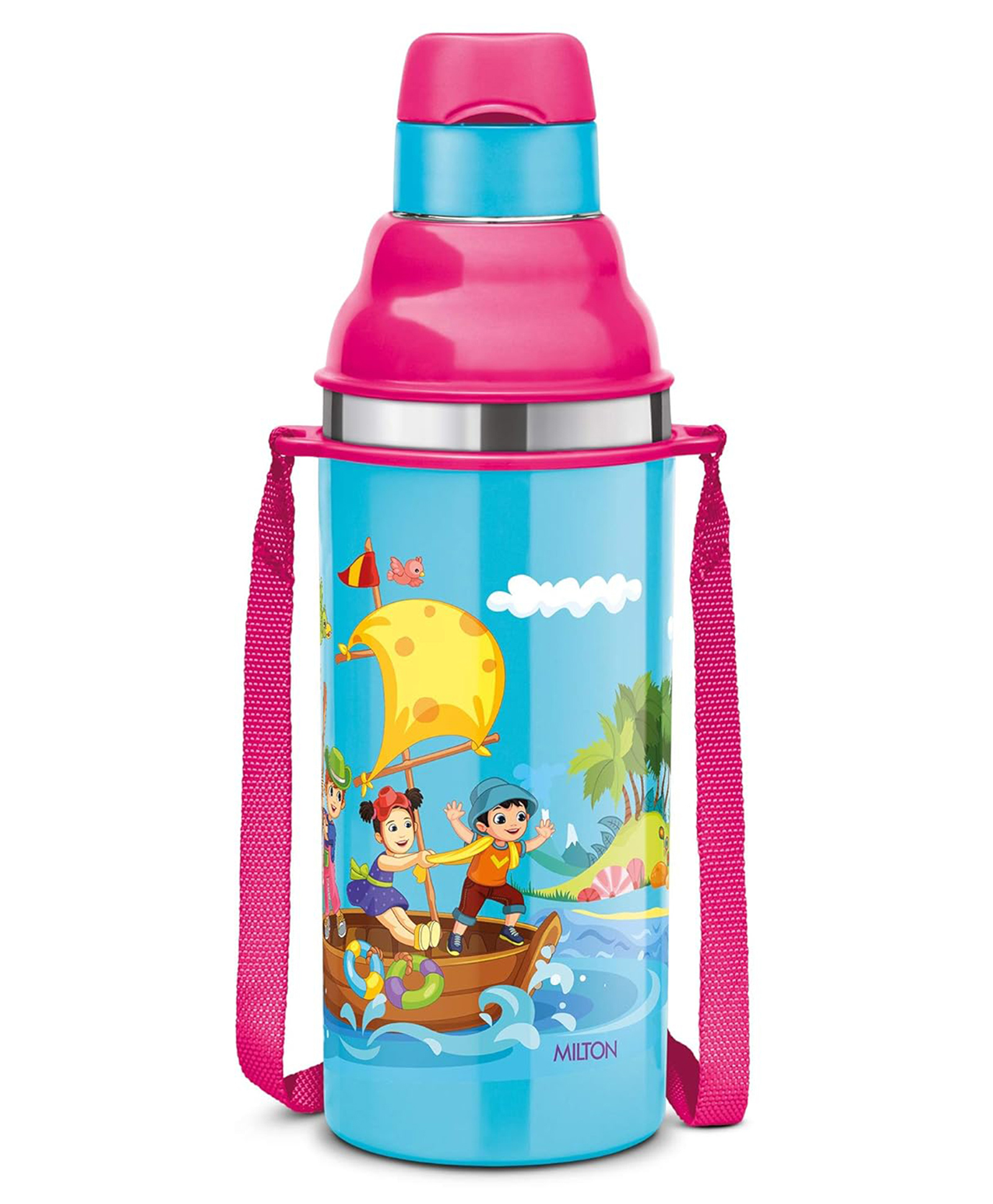 Milton Kool Steelight 400 Kids Plastic Insulated BPA Free Sipper Water Bottle With Leak Proof & Food Grade Technology Blue & Pink - 380 ml-image-44