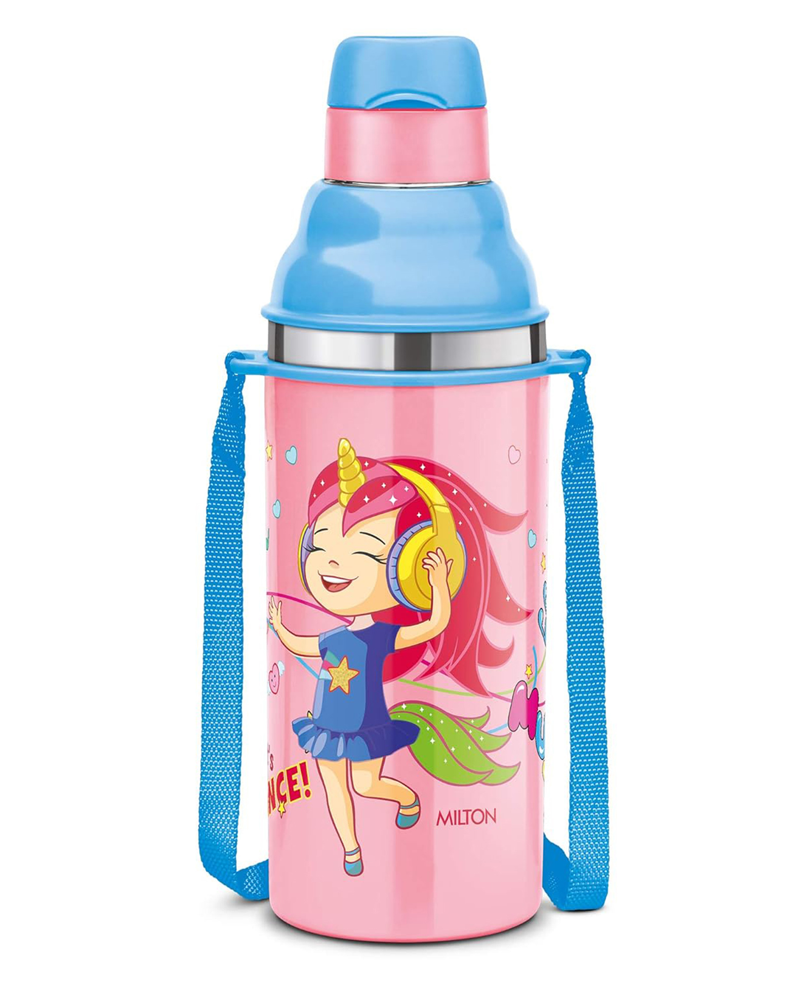 Milton Kool Steelight 400 Kids Plastic Insulated BPA Free Sipper Water Bottle With Leak Proof & Food Grade Technology Pink & Blue - 380 ml-picture-29